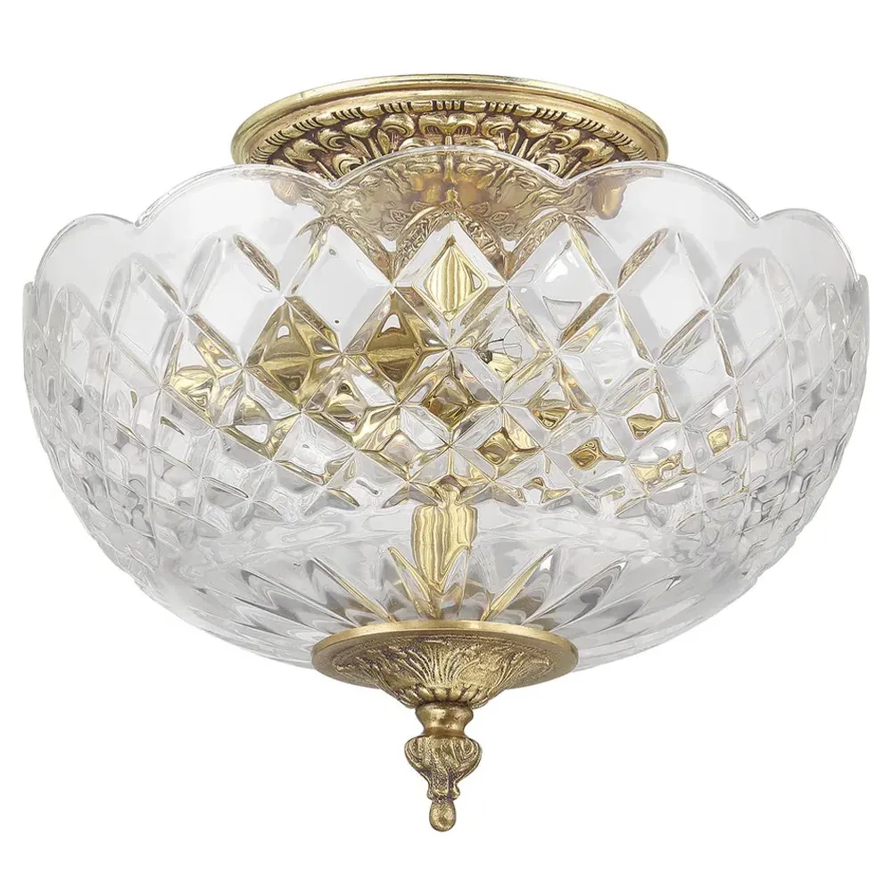 Cassandra 2 Light Semi Flush Mount - Gold, Brass