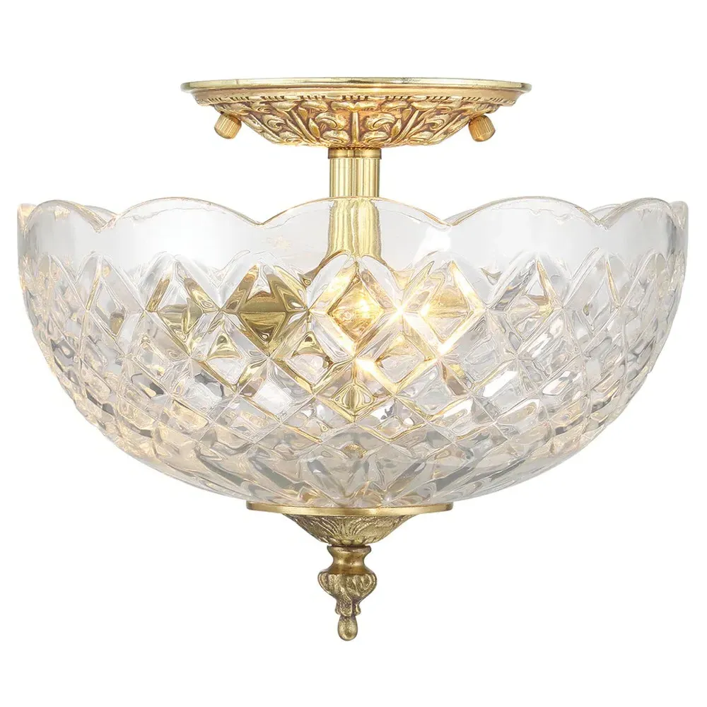 Cassandra 2 Light Semi Flush Mount - Gold, Brass