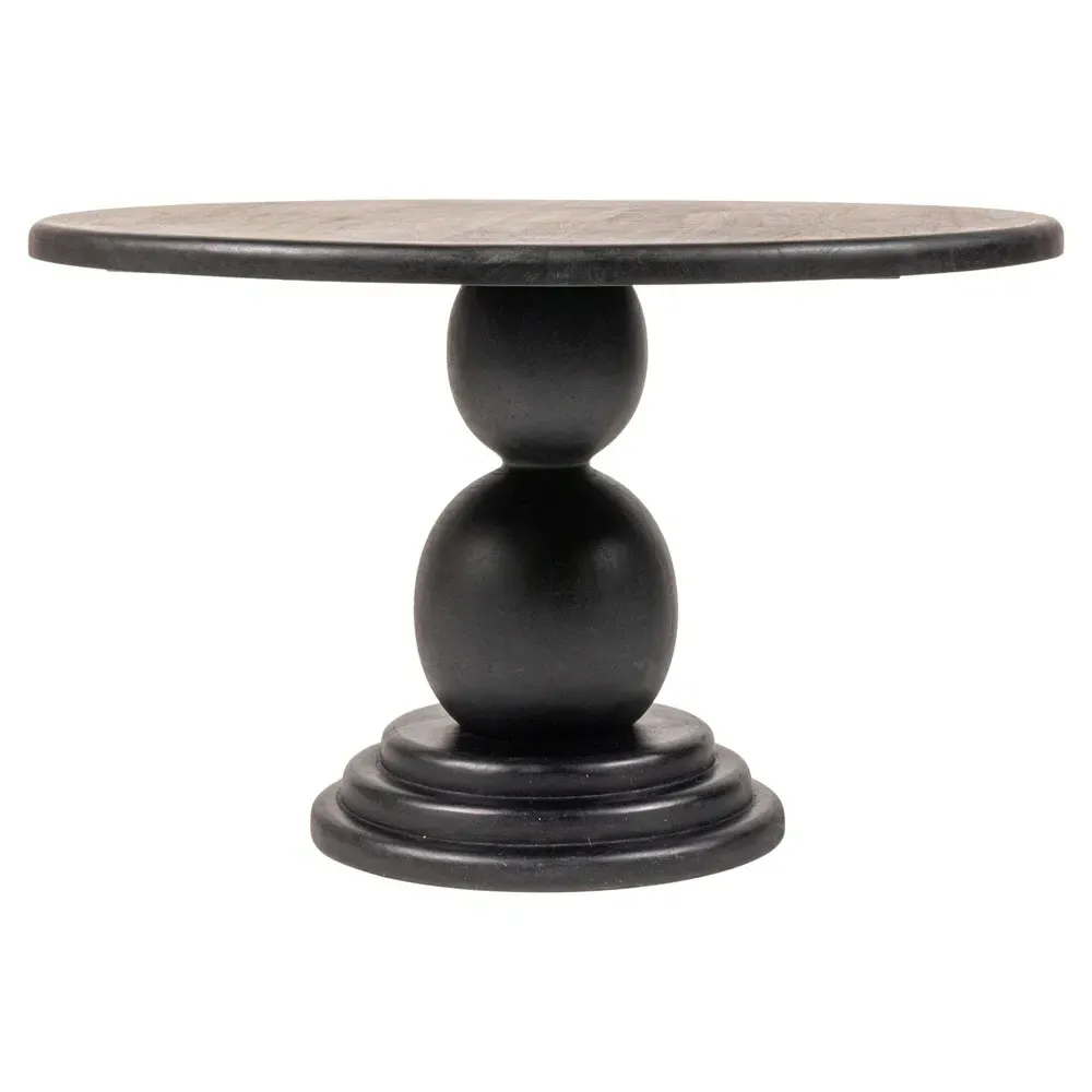 Cassandra Round Coffee Table - Black, Mango Wood