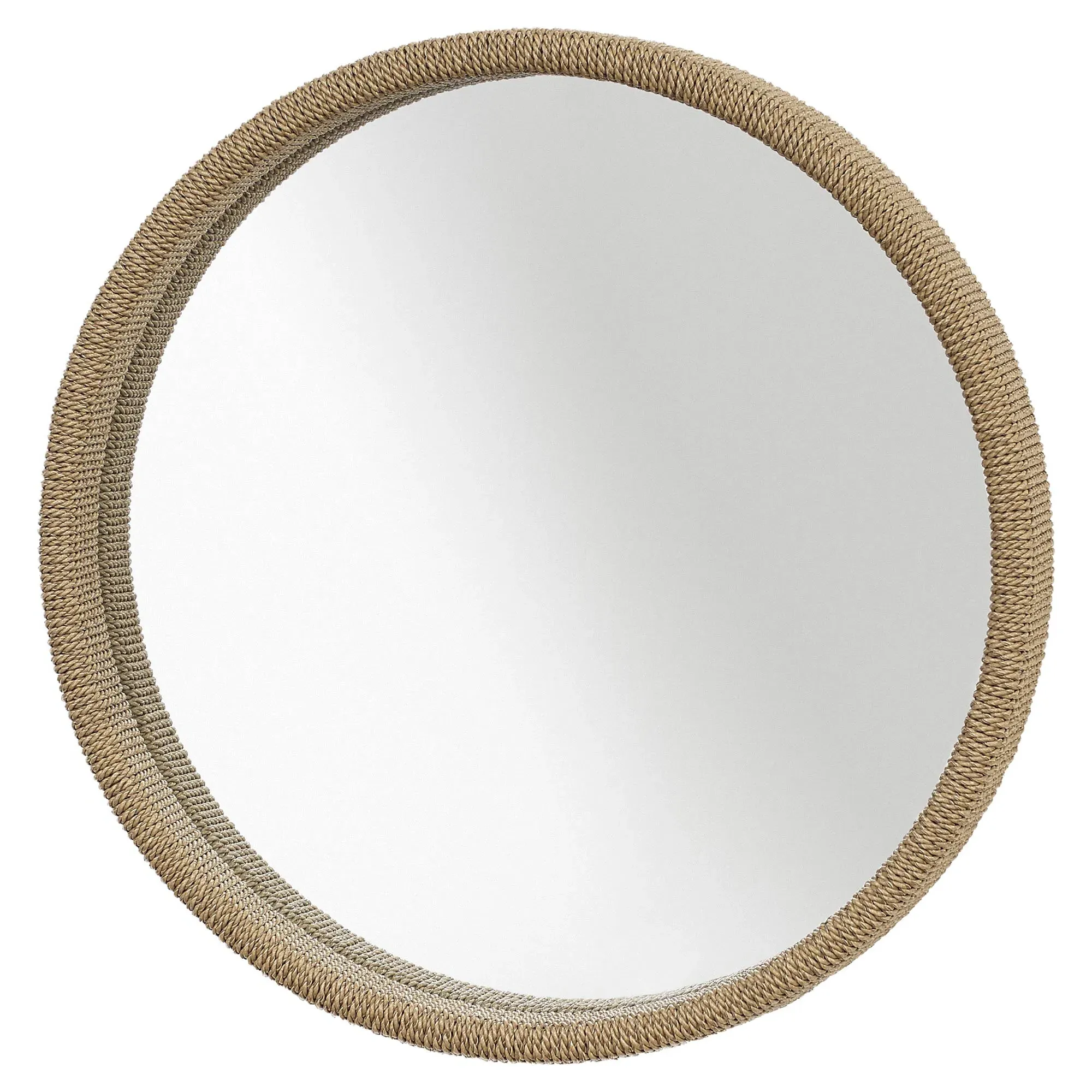 Cassandra Round Wall Mirror - Brown, Seagrass