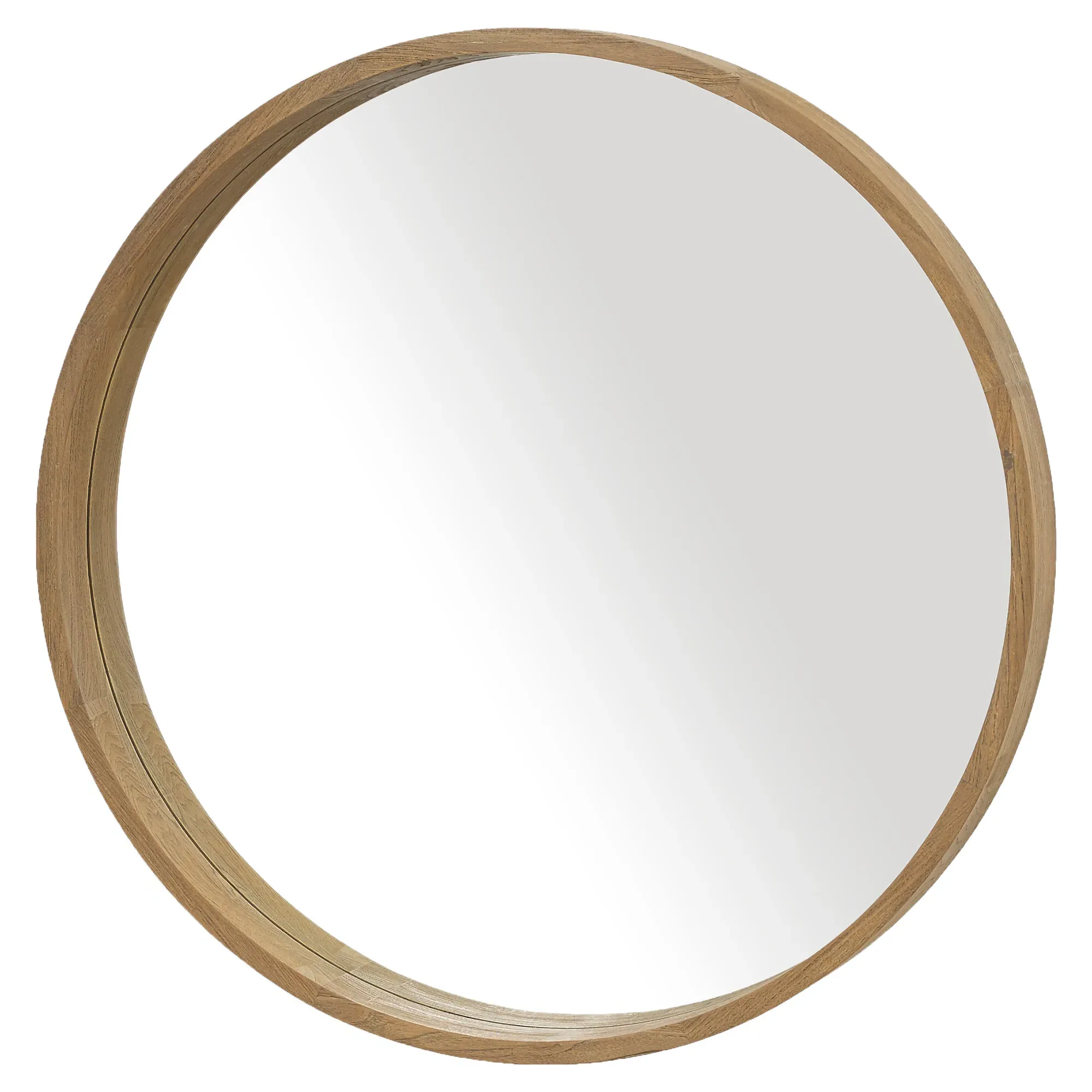 Cassandra Round Wall Mirror Small - Brown, Teak image