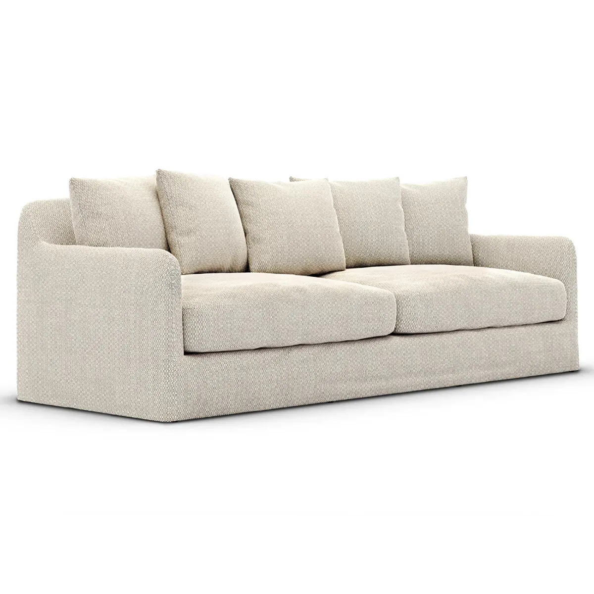 Cassandra Slipcovered Outdoor Sofa - Beige, Olefin