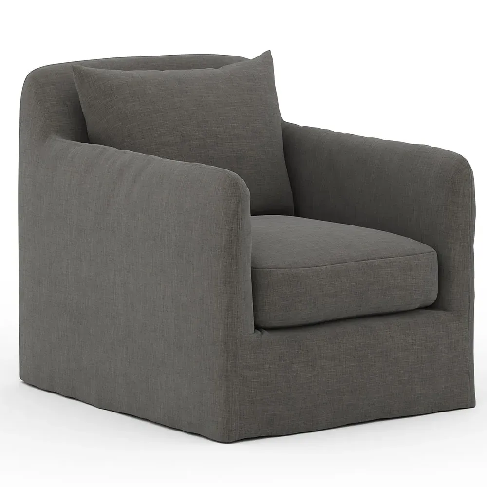Cassandra Swivel Outdoor Arm Chair - Charcoal, Olefin