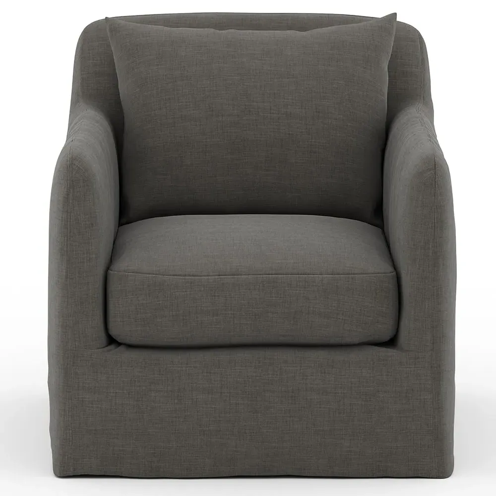 Cassandra Swivel Outdoor Arm Chair - Charcoal, Olefin image