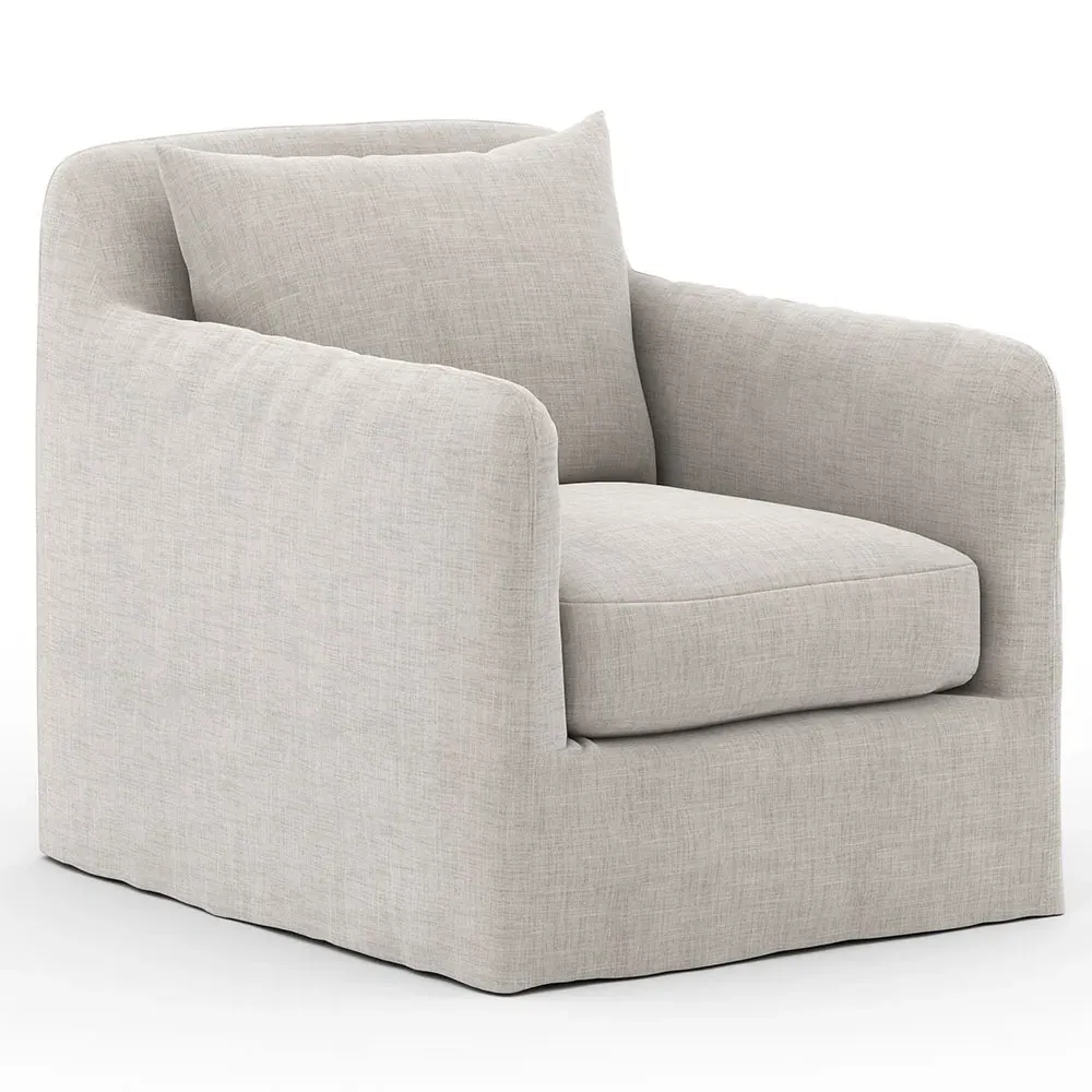 Cassandra Swivel Outdoor Arm Chair - Stone Grey, Olefin