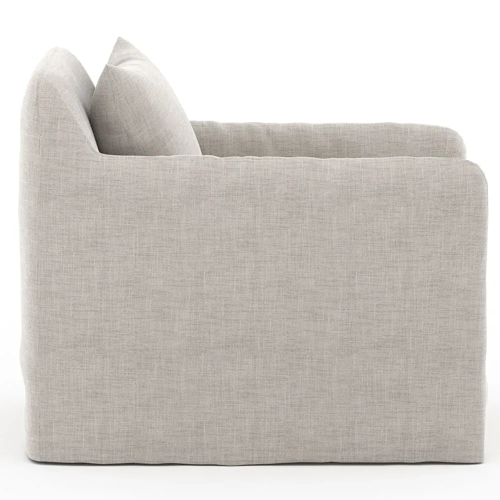 Cassandra Swivel Outdoor Arm Chair - Stone Grey, Olefin