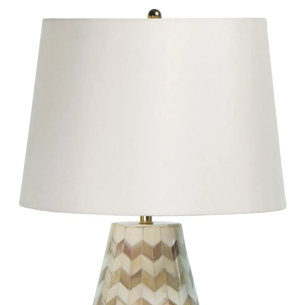 Cassia Chevron Table Lamp - Natural, Bone