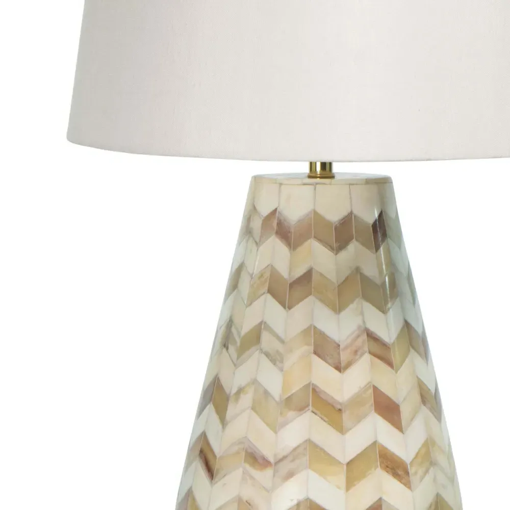 Cassia Chevron Table Lamp - Natural, Bone