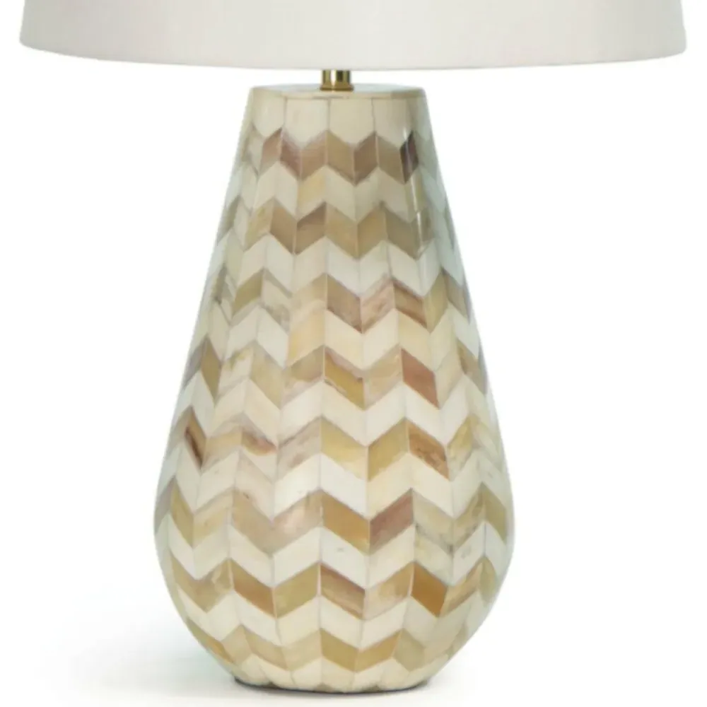 Cassia Chevron Table Lamp - Natural, Bone