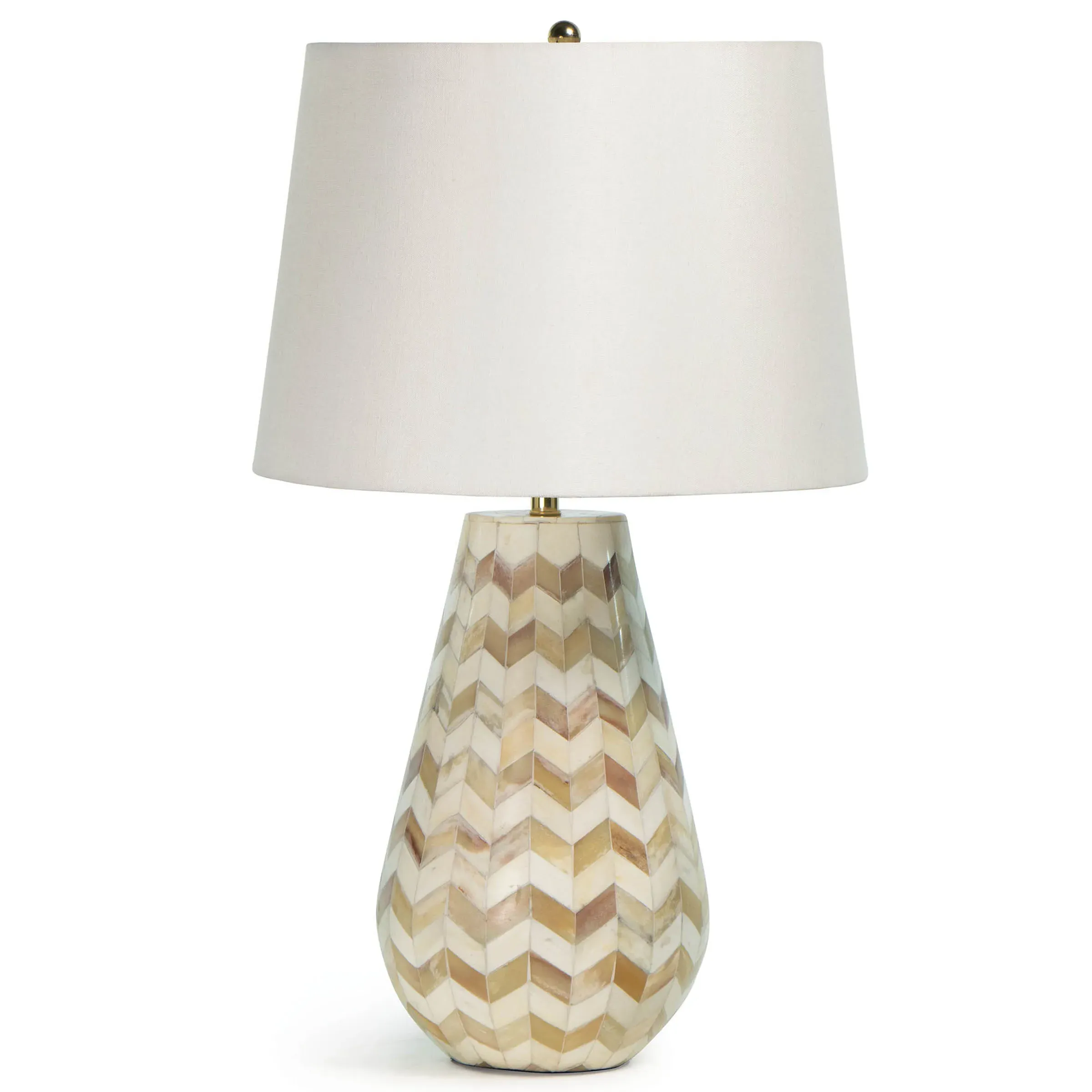 Cassia Chevron Table Lamp - Natural, Bone image