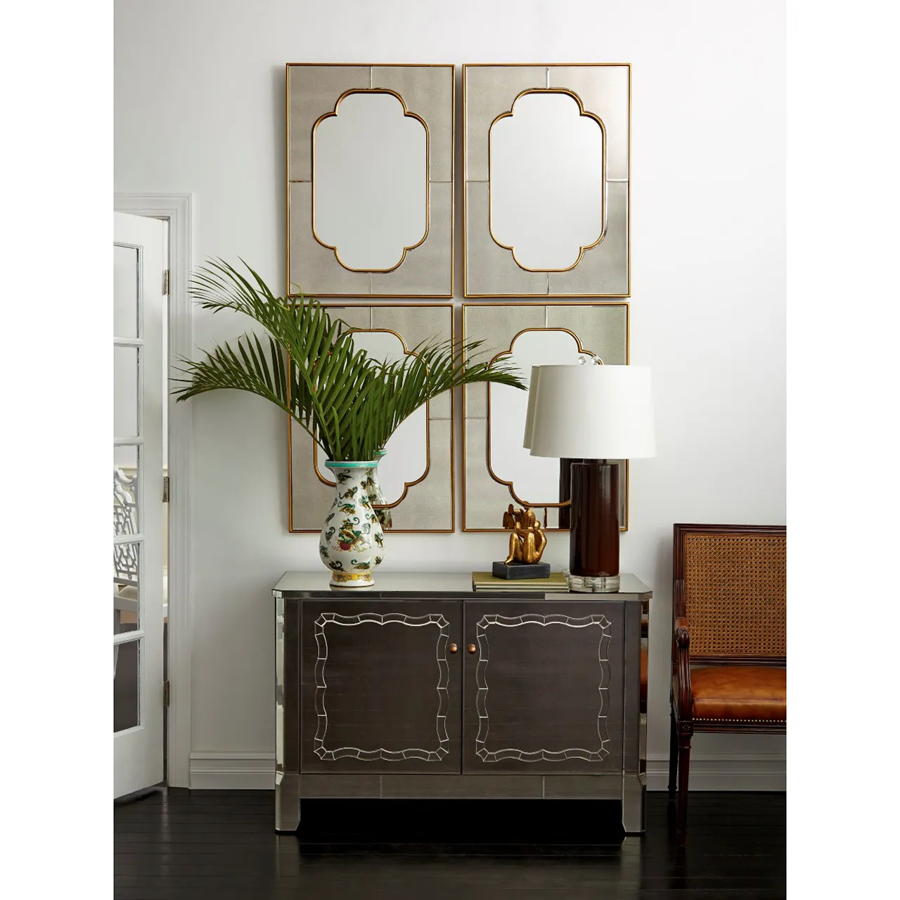 Cassia Quatrefoil Wall Mirror - Gold