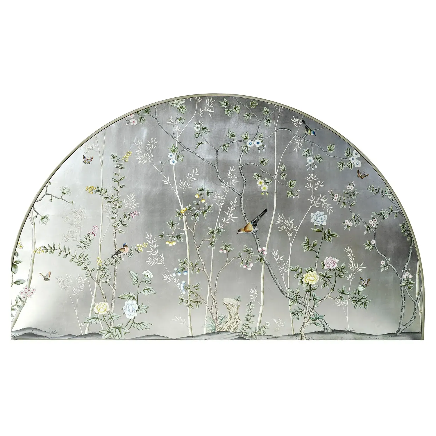 Cassian King Size Arched Bed - Silver, Beech Wood