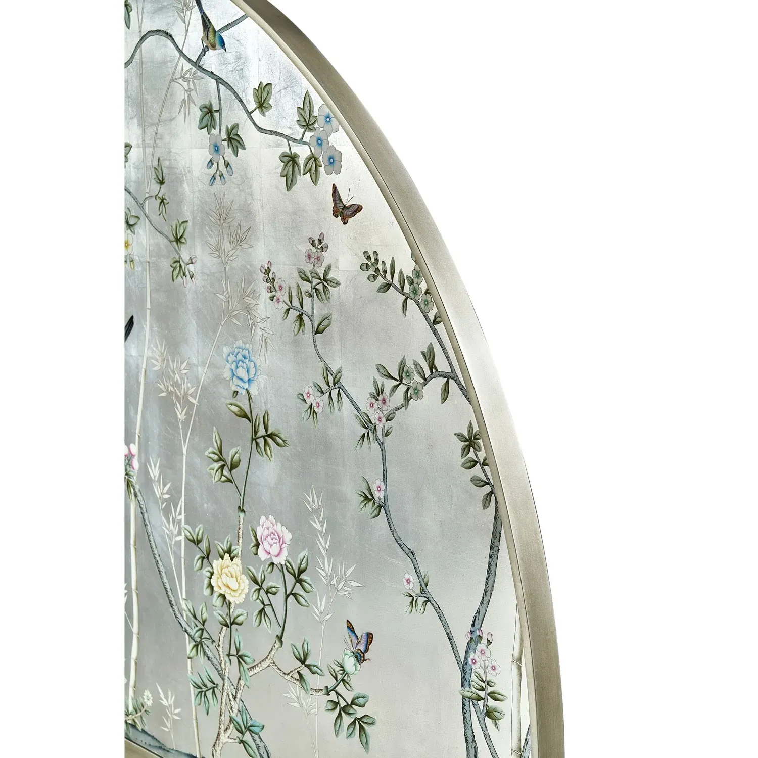 Cassian King Size Arched Bed - Silver, Beech Wood