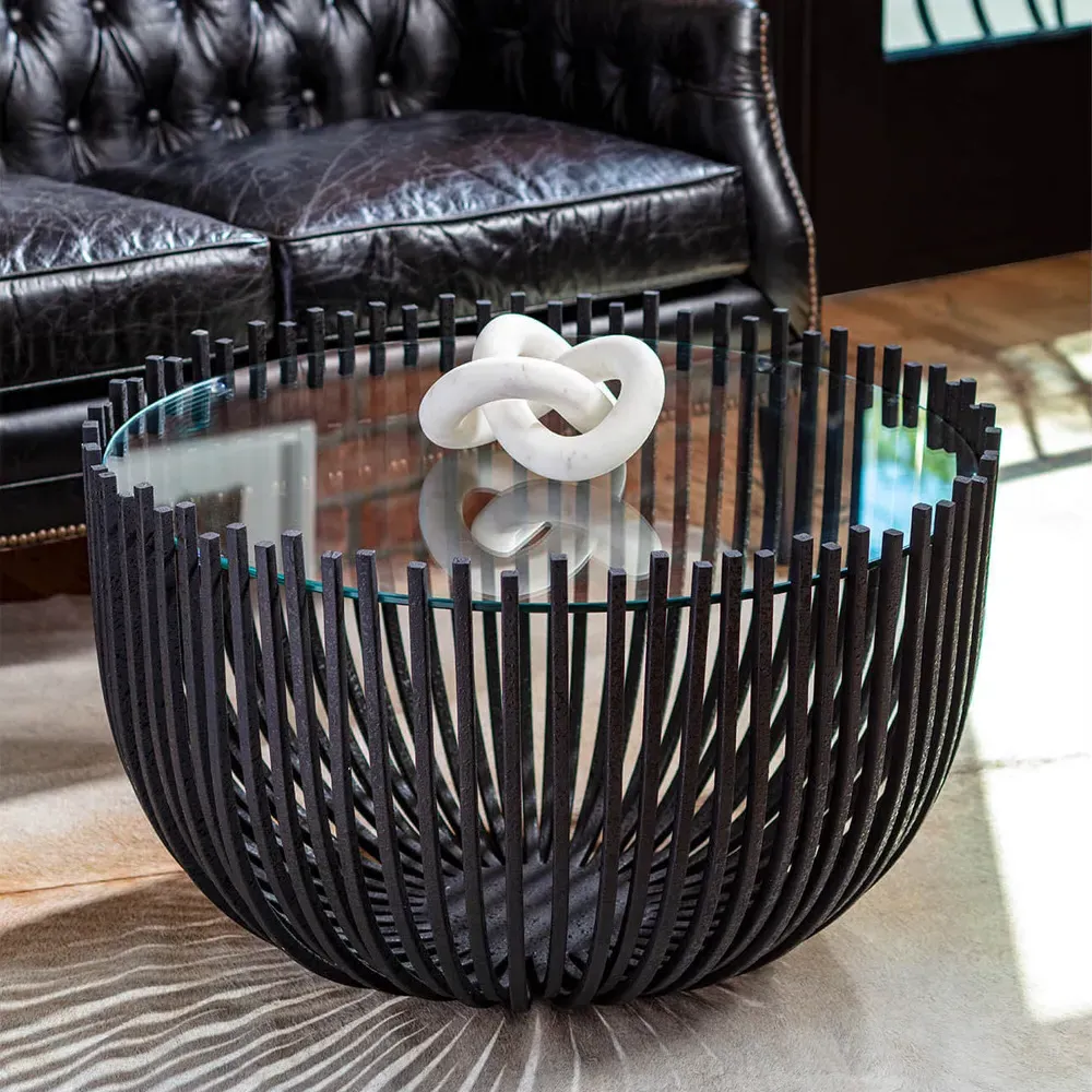 Cassius Chain Link Sculpture - White, Marble