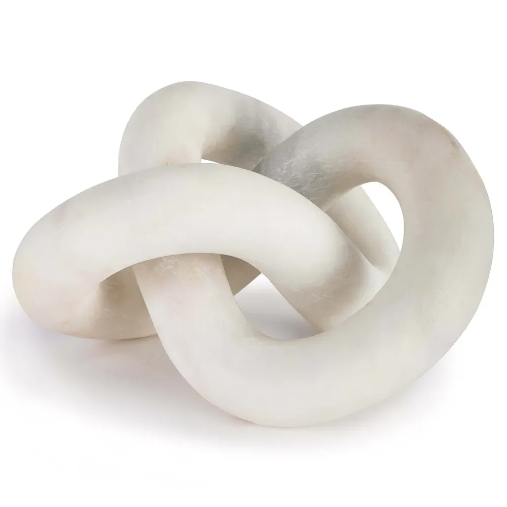 Cassius Chain Link Sculpture - White, Marble image