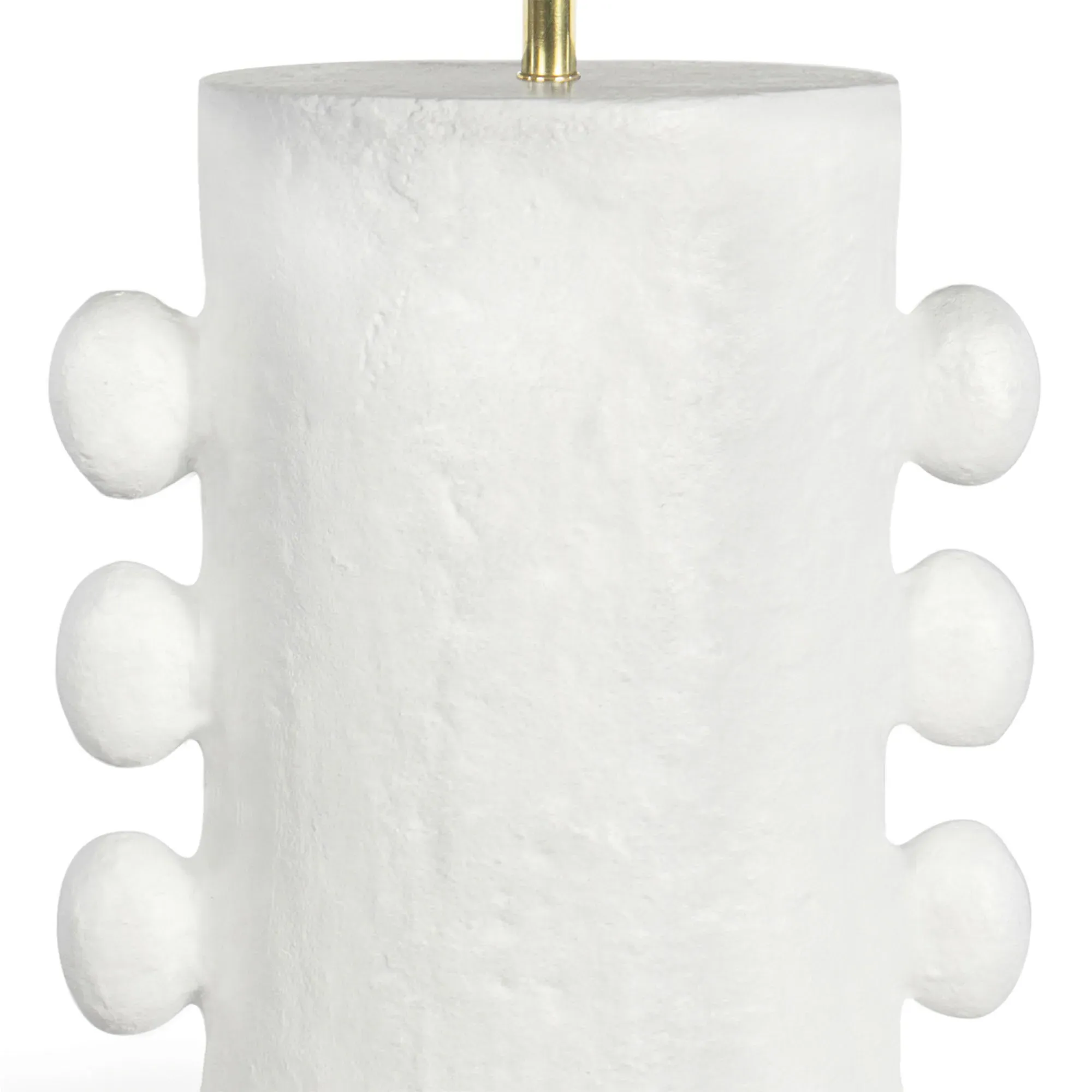 Cast Metal Table Lamp with Drum Shade - White