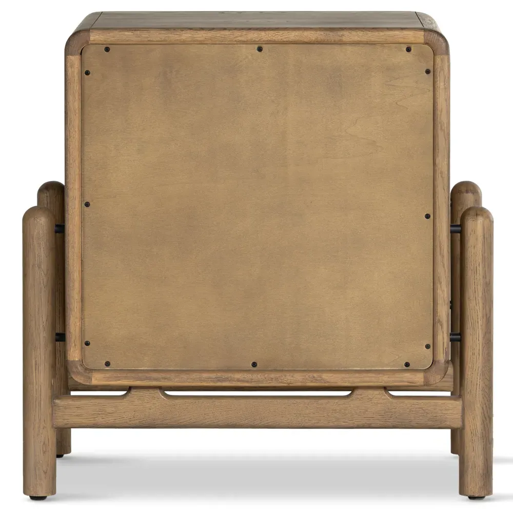 Catherine 3 Drawer Nightstand - Light Brown, Oak Wood