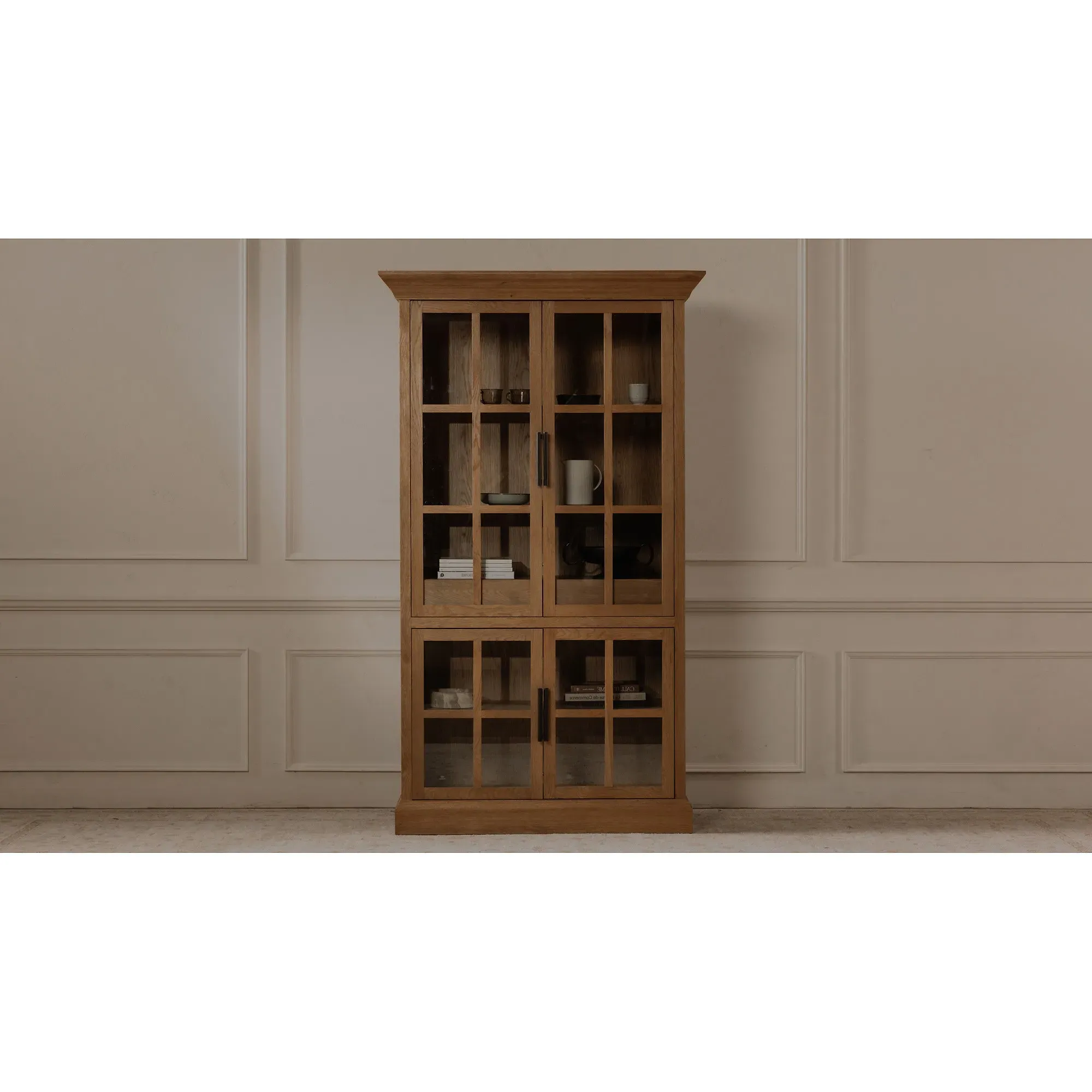 Cathy Oak Display Cabinet - Brown