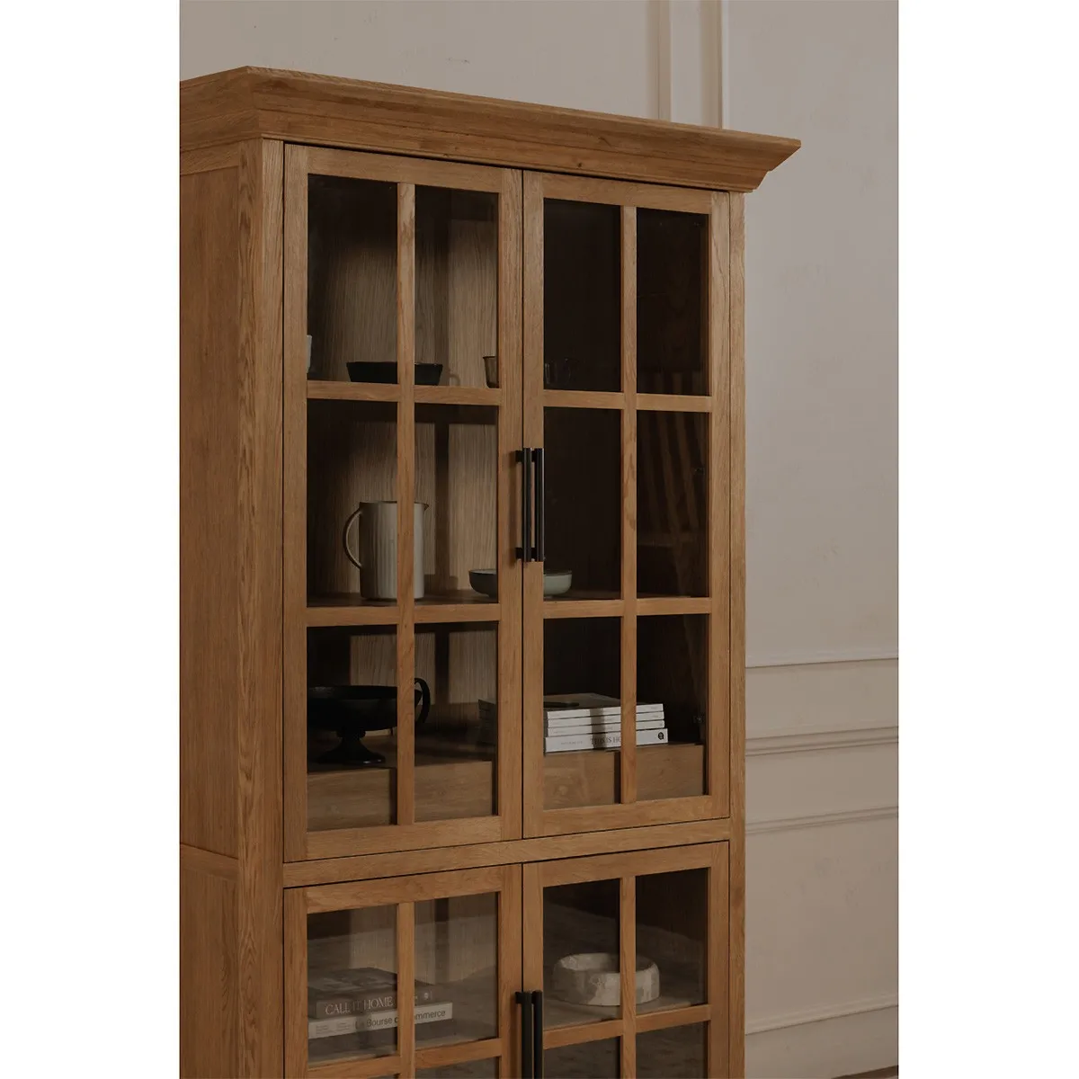 Cathy Oak Display Cabinet - Brown
