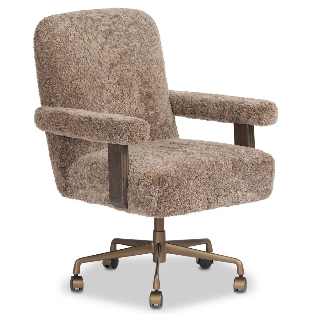 Catleya Desk Chair - Taupe, Oak