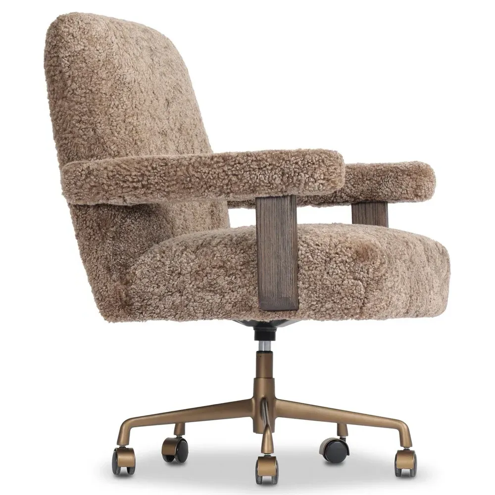 Catleya Desk Chair - Taupe, Oak