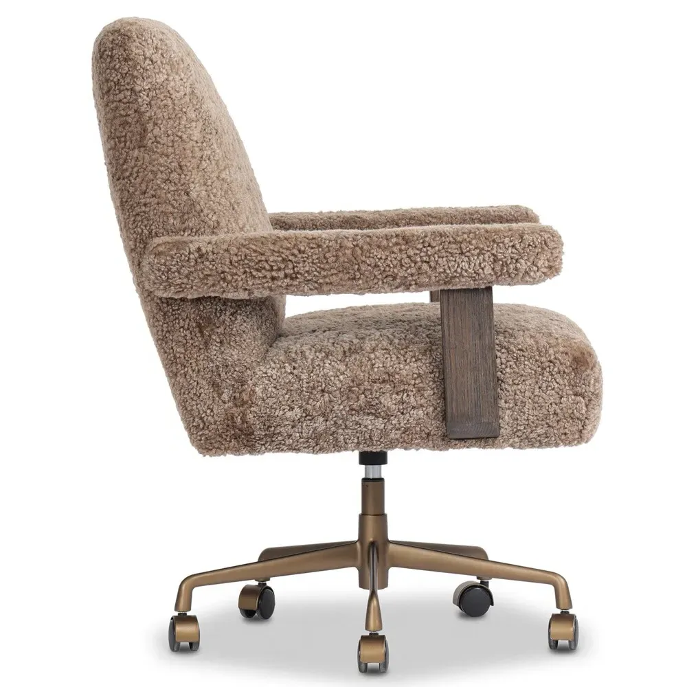 Catleya Desk Chair - Taupe, Oak