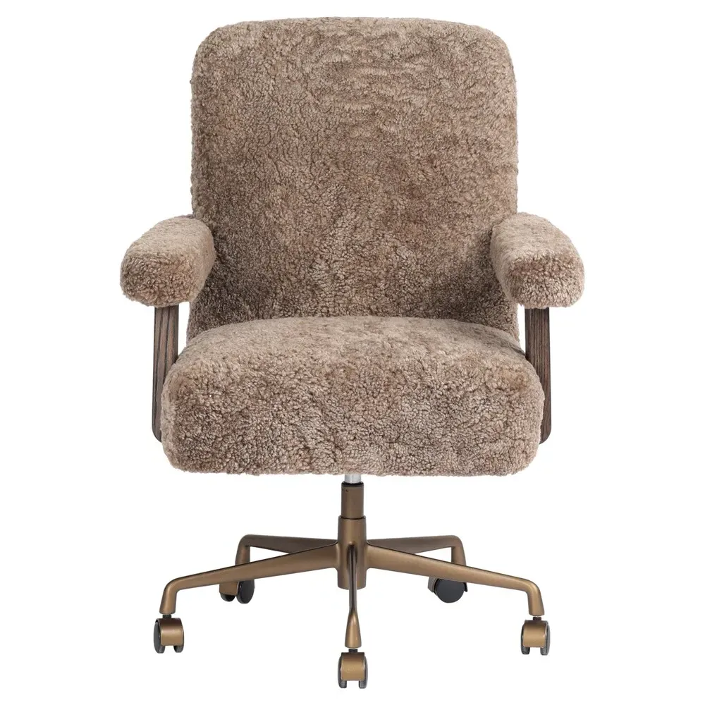 Catleya Desk Chair - Taupe, Oak