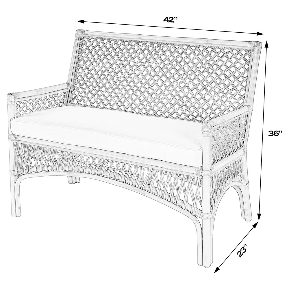 Cayden Dining Bench - Natural, Rattan