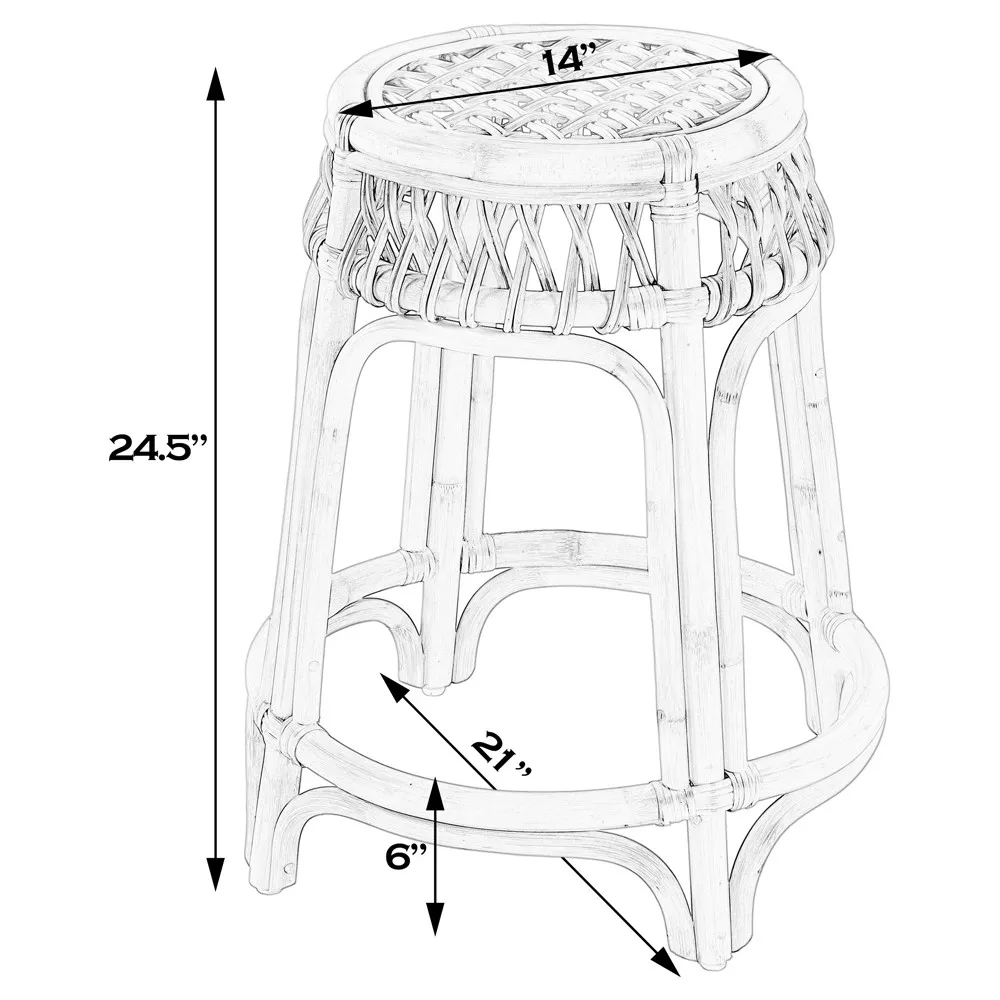 Cayden Round Counter Stool - Natural, Rattan