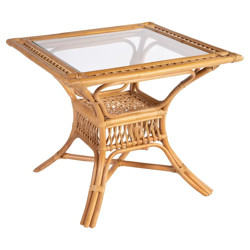 Cayden Square Dining Table - Natural, Rattan