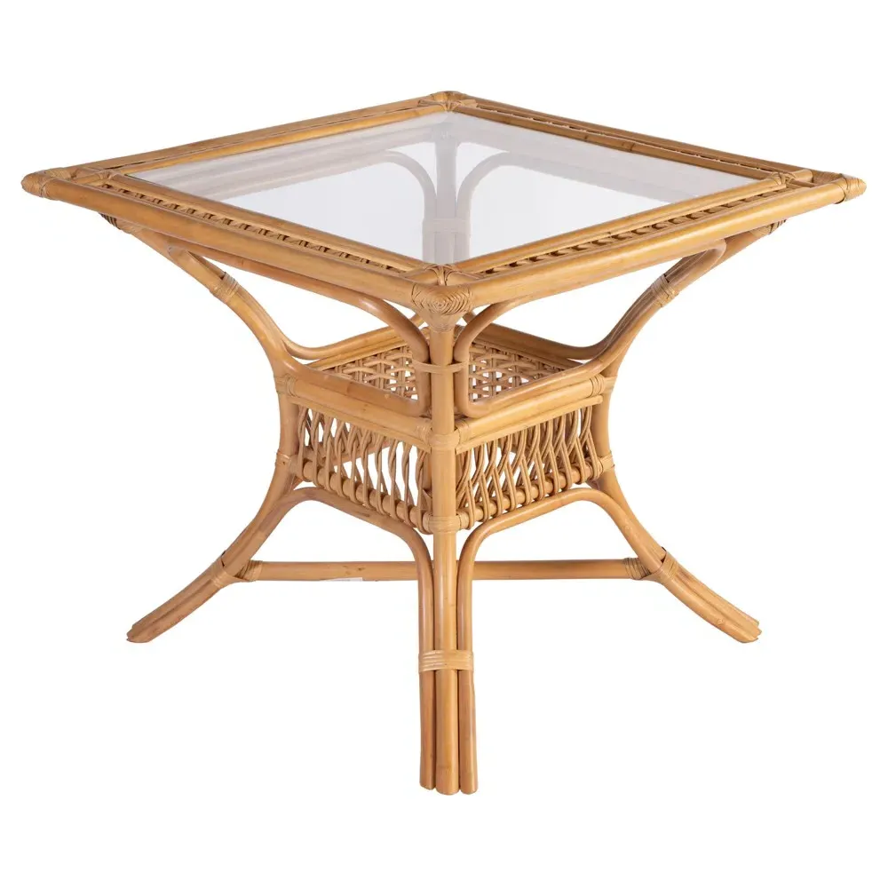 Cayden Square Dining Table - Natural, Rattan