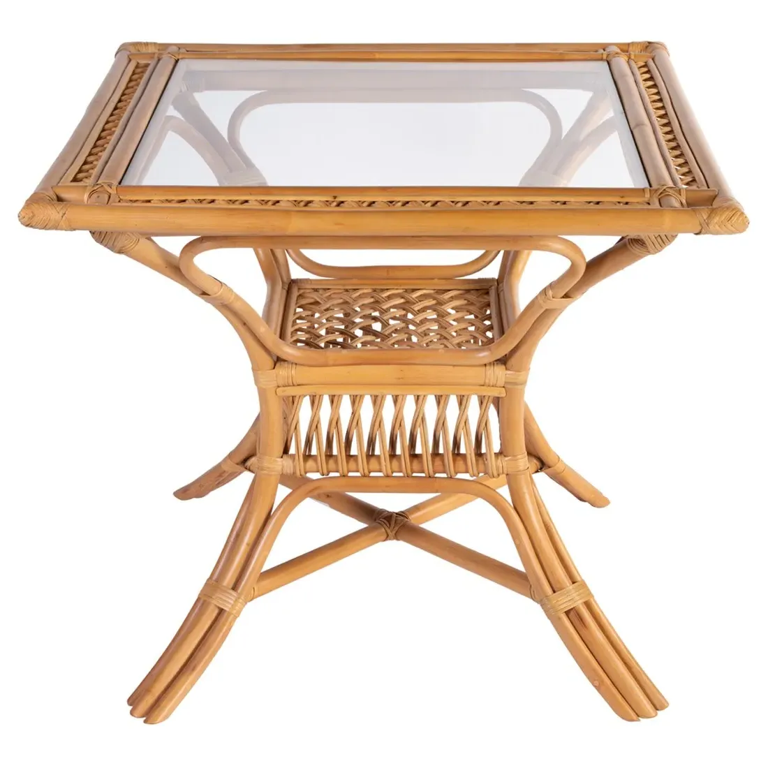 Cayden Square Dining Table - Natural, Rattan