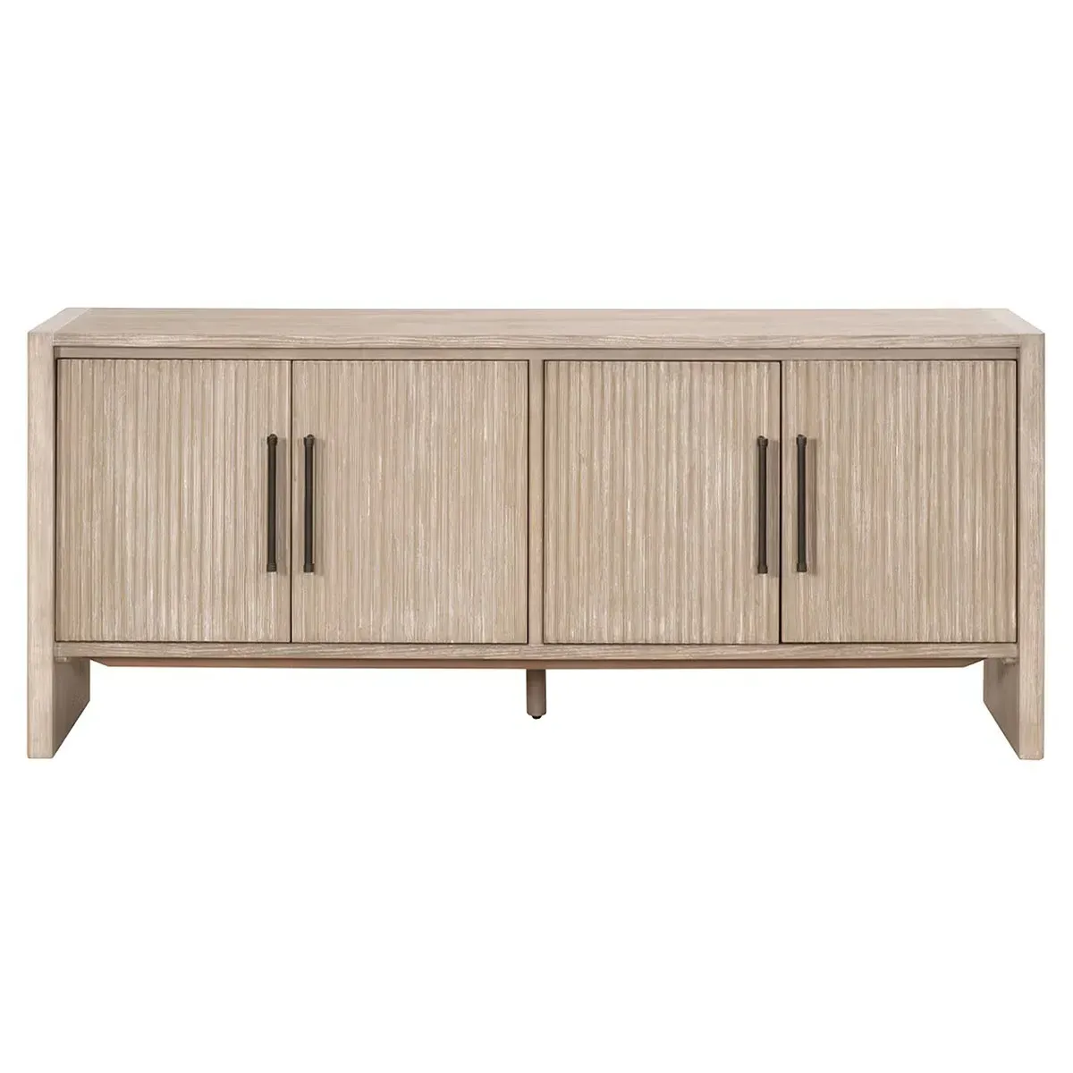 Cayson 74" Media Cabinet - Grey, Acacia Wood