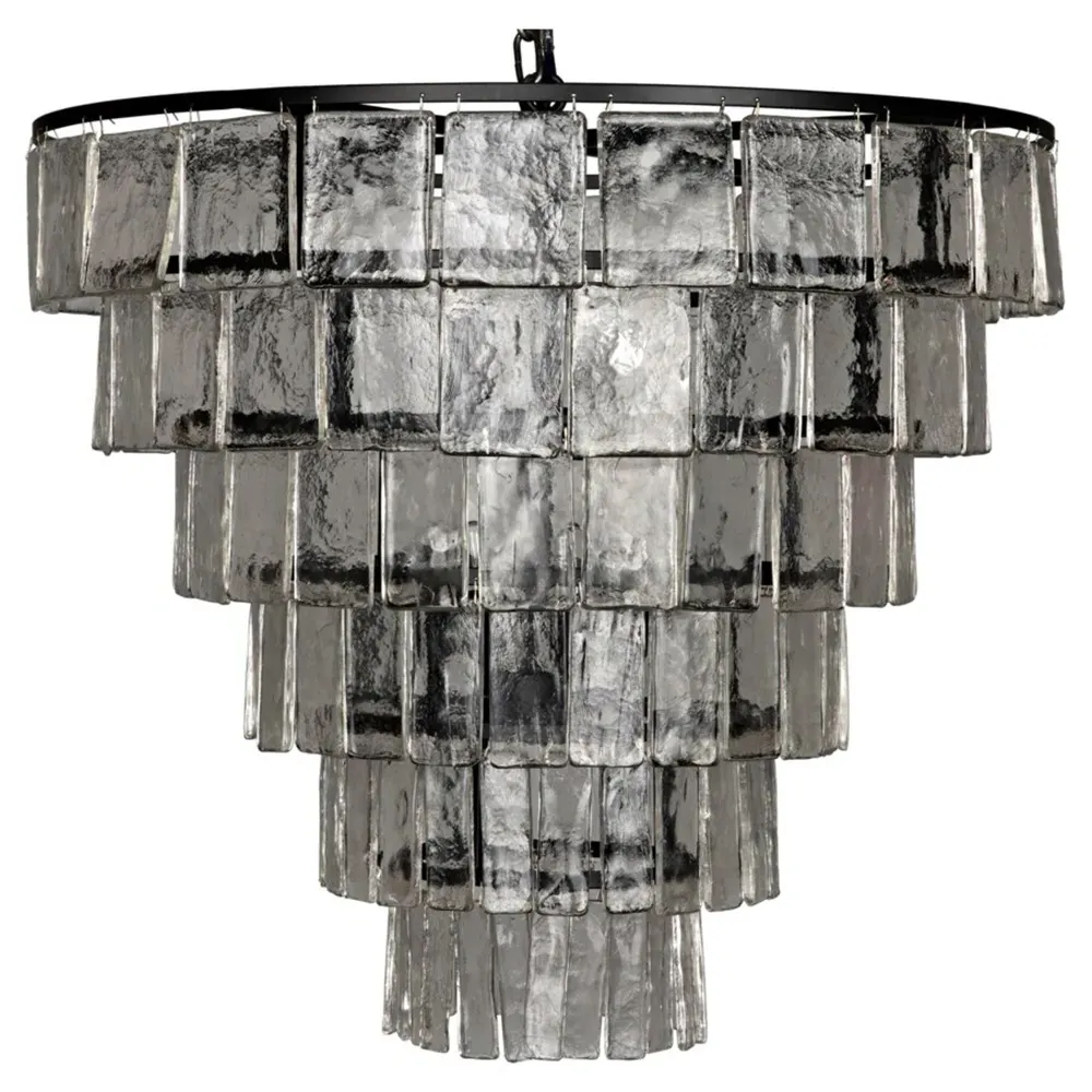 Caziel Large Chandelier - Clear, Black Metal image