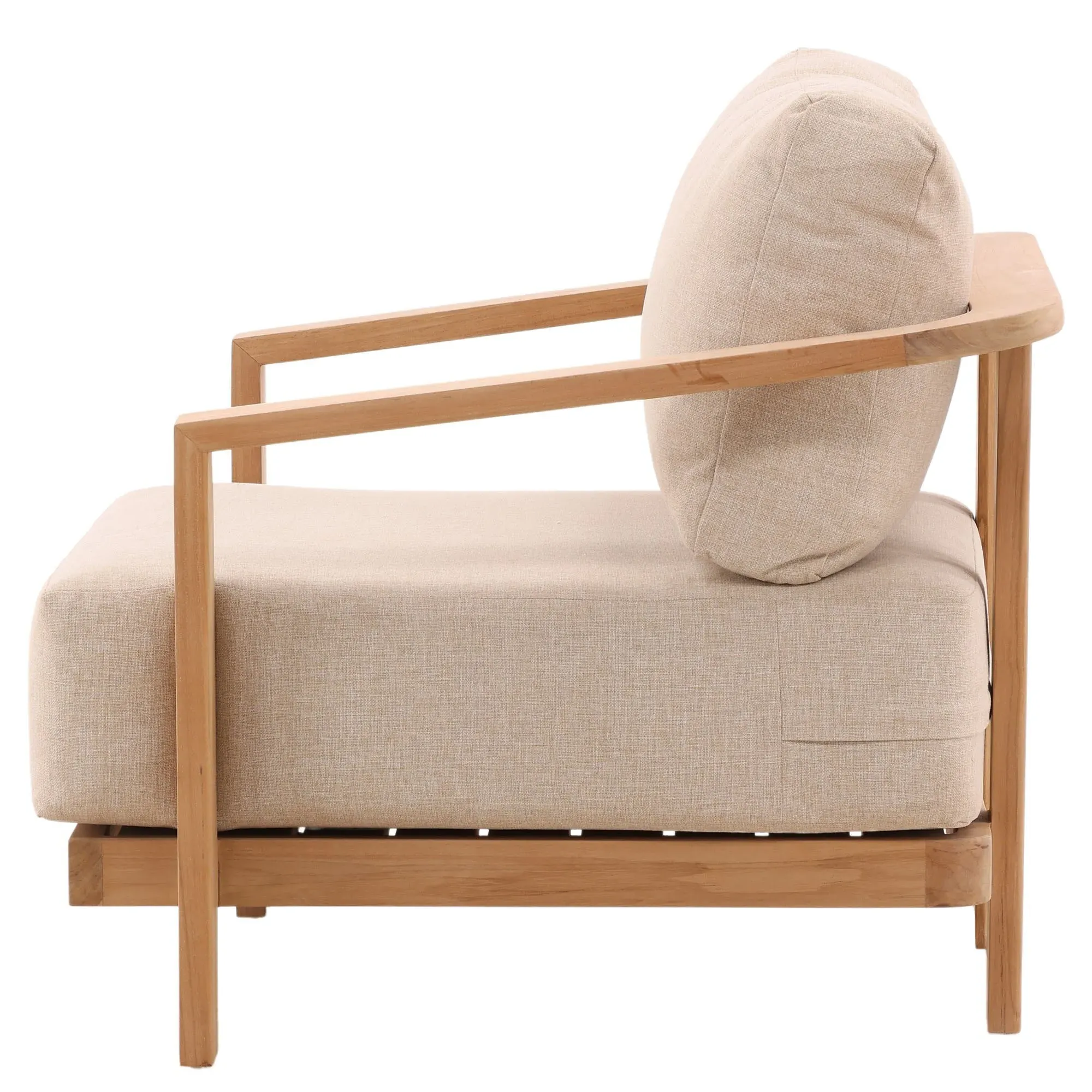 Ceasar Outdoor Lounge Arm Chair - Brown, Teak