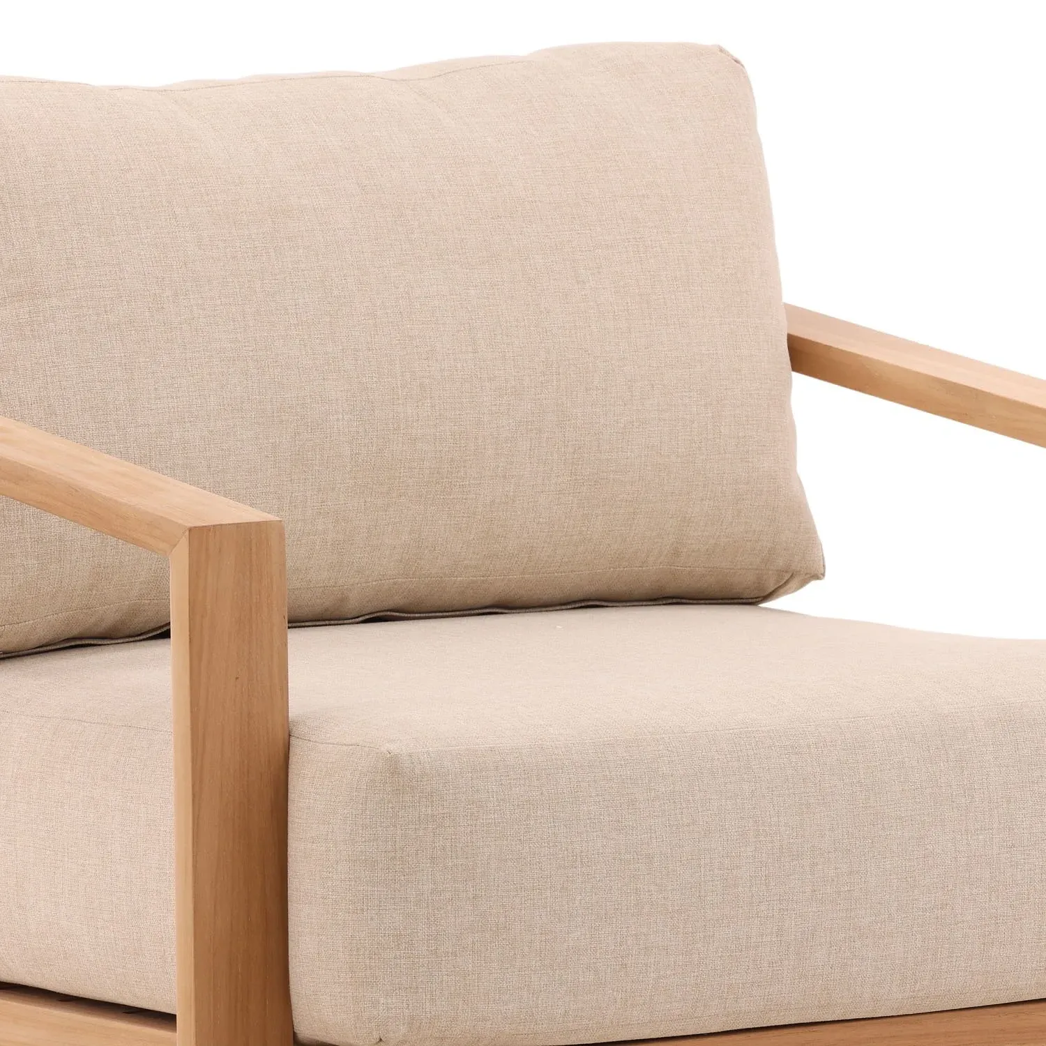 Ceasar Outdoor Lounge Arm Chair - Brown, Teak