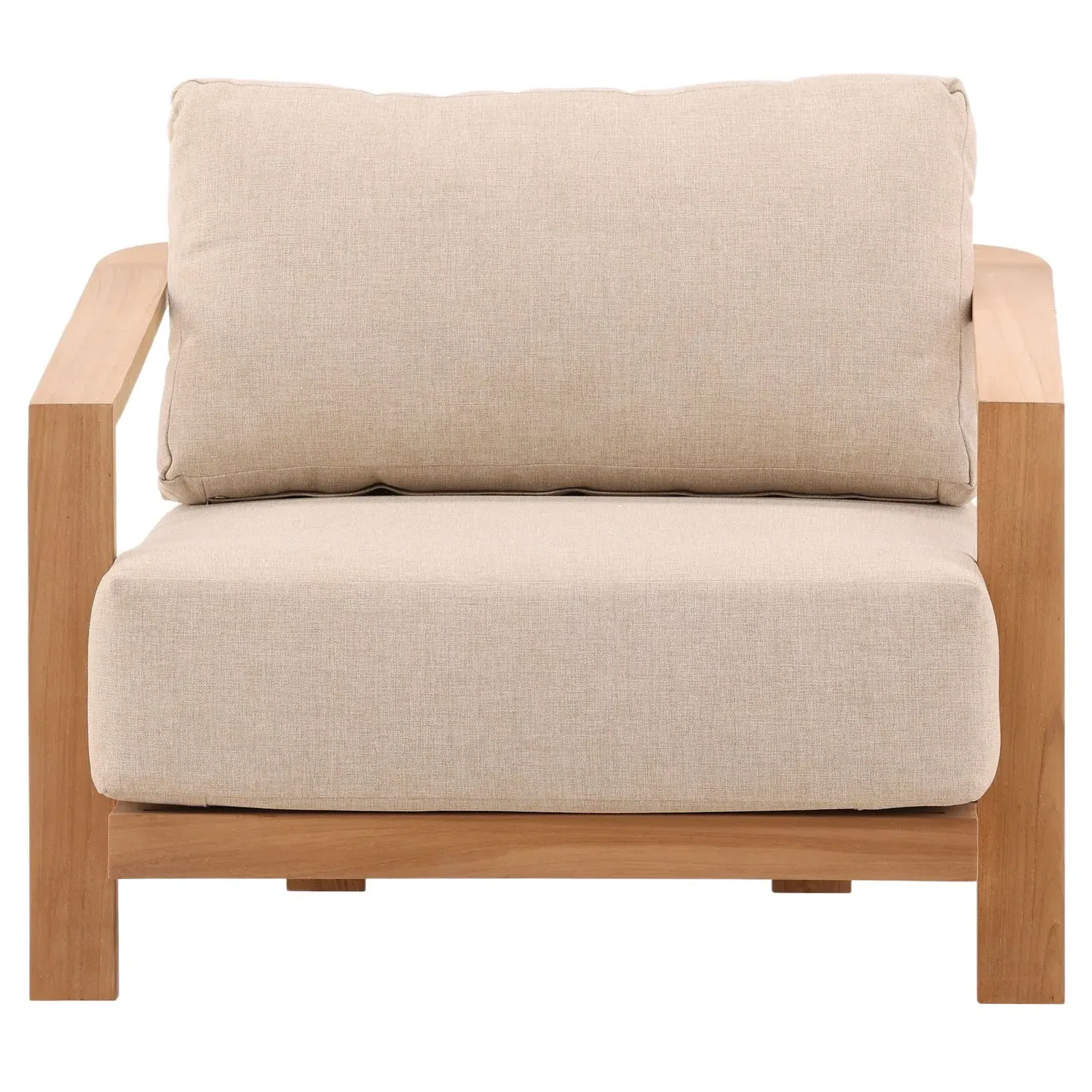 Ceasar Outdoor Lounge Arm Chair - Brown, Teak image