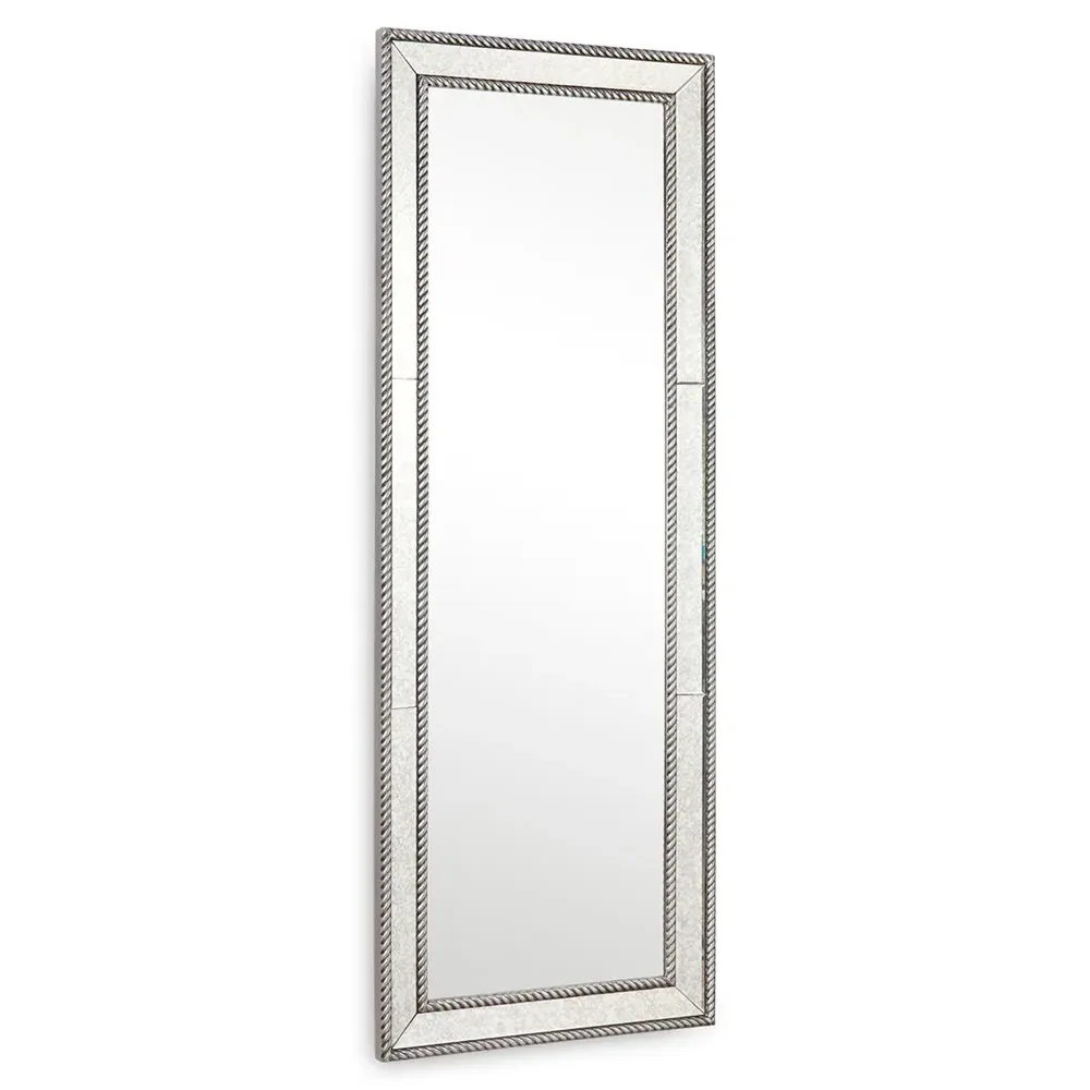 Cecilia Metal Floor Mirror - Grey, Silver