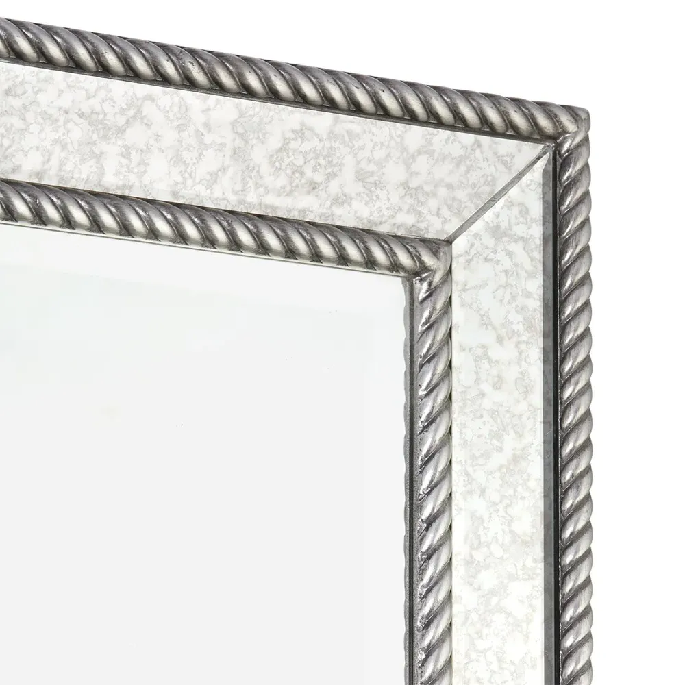 Cecilia Metal Floor Mirror - Grey, Silver