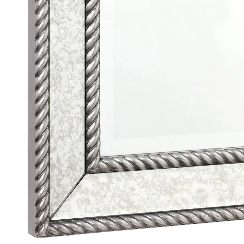 Cecilia Metal Floor Mirror - Grey, Silver