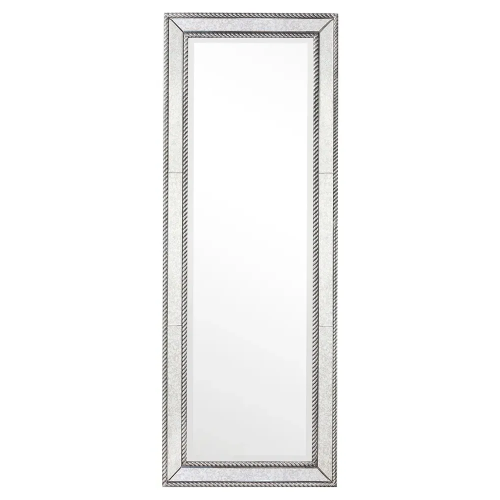 Cecilia Metal Floor Mirror - Grey, Silver image