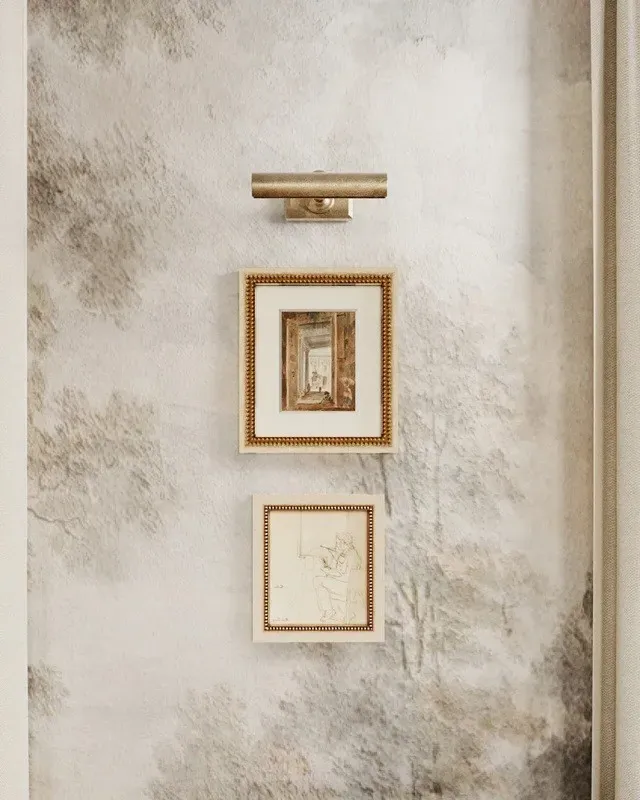 Cedric French Country Artist Figure Illustration - Beige, Wood