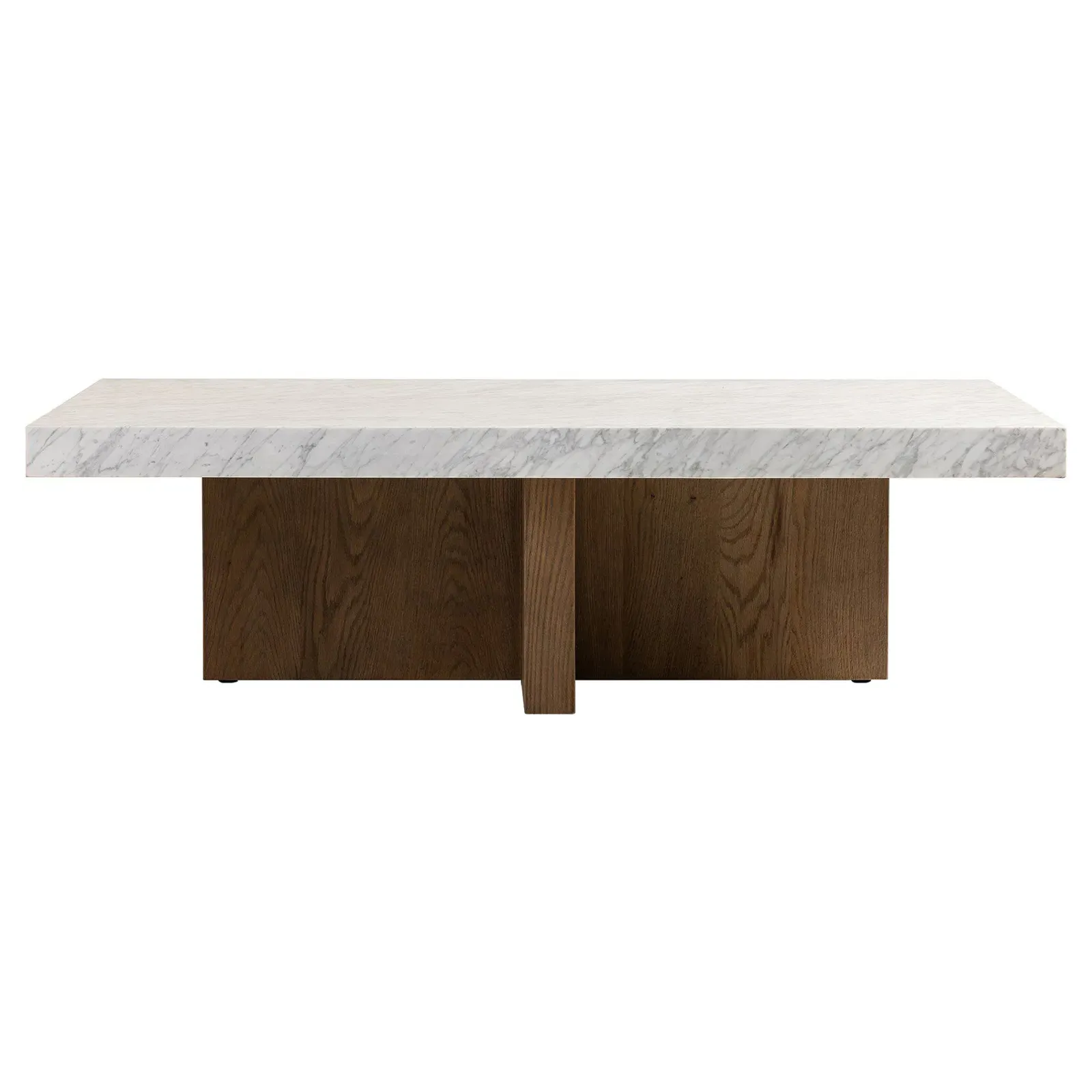 Cedric Rectangular Coffee Table - White, Carrara Marble image