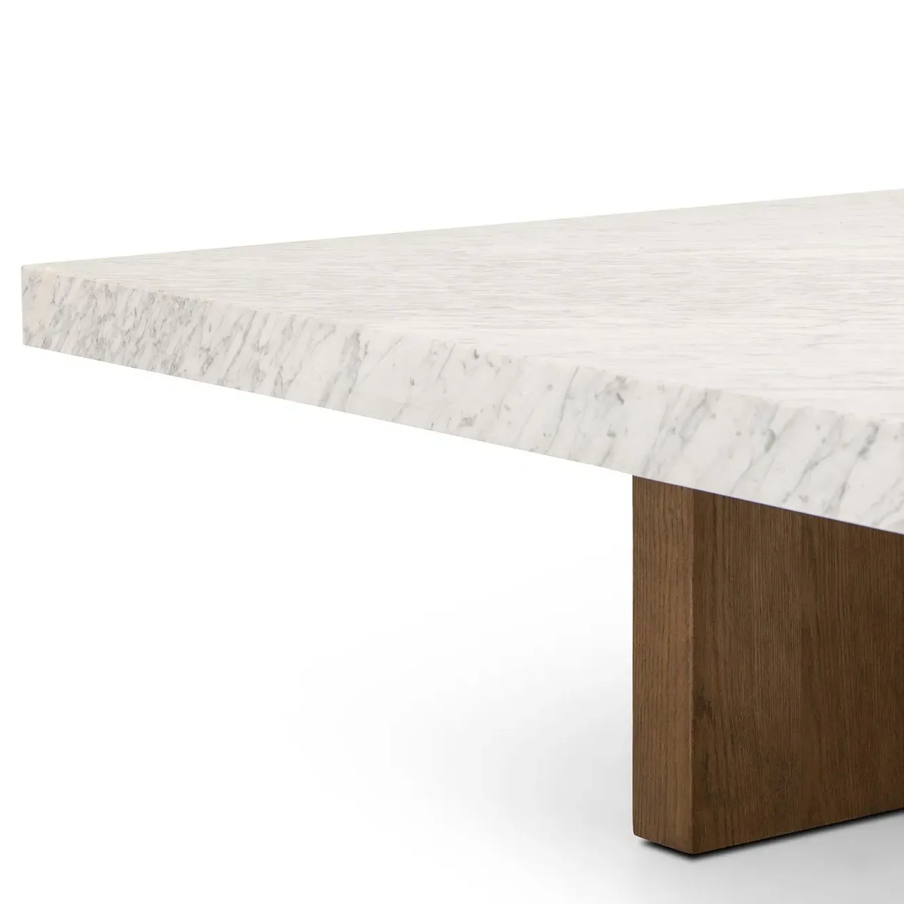 Cedric Square Coffee Table - White, Carrara Marble