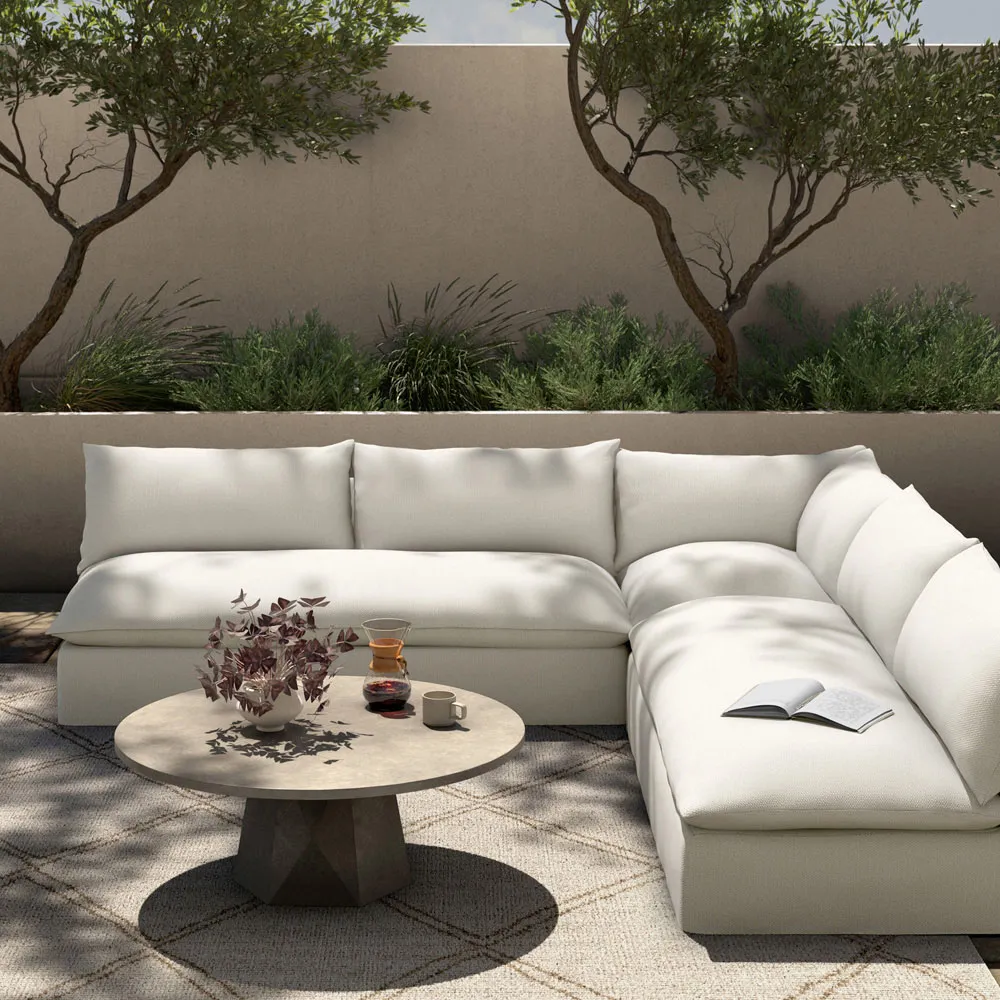 Cee 3-Piece Outdoor Sectional - Cream