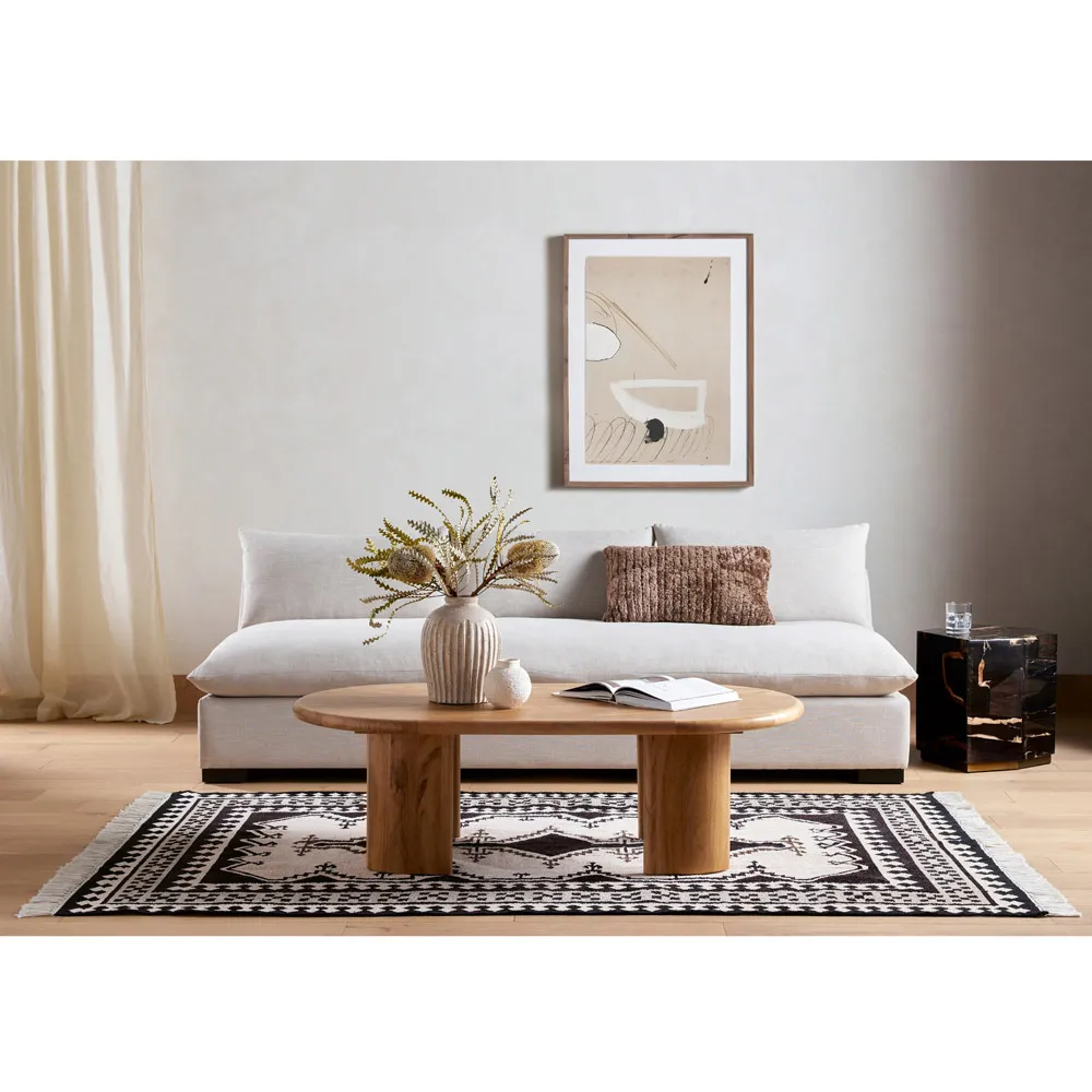 Cee Large Armless Sofa - Beige