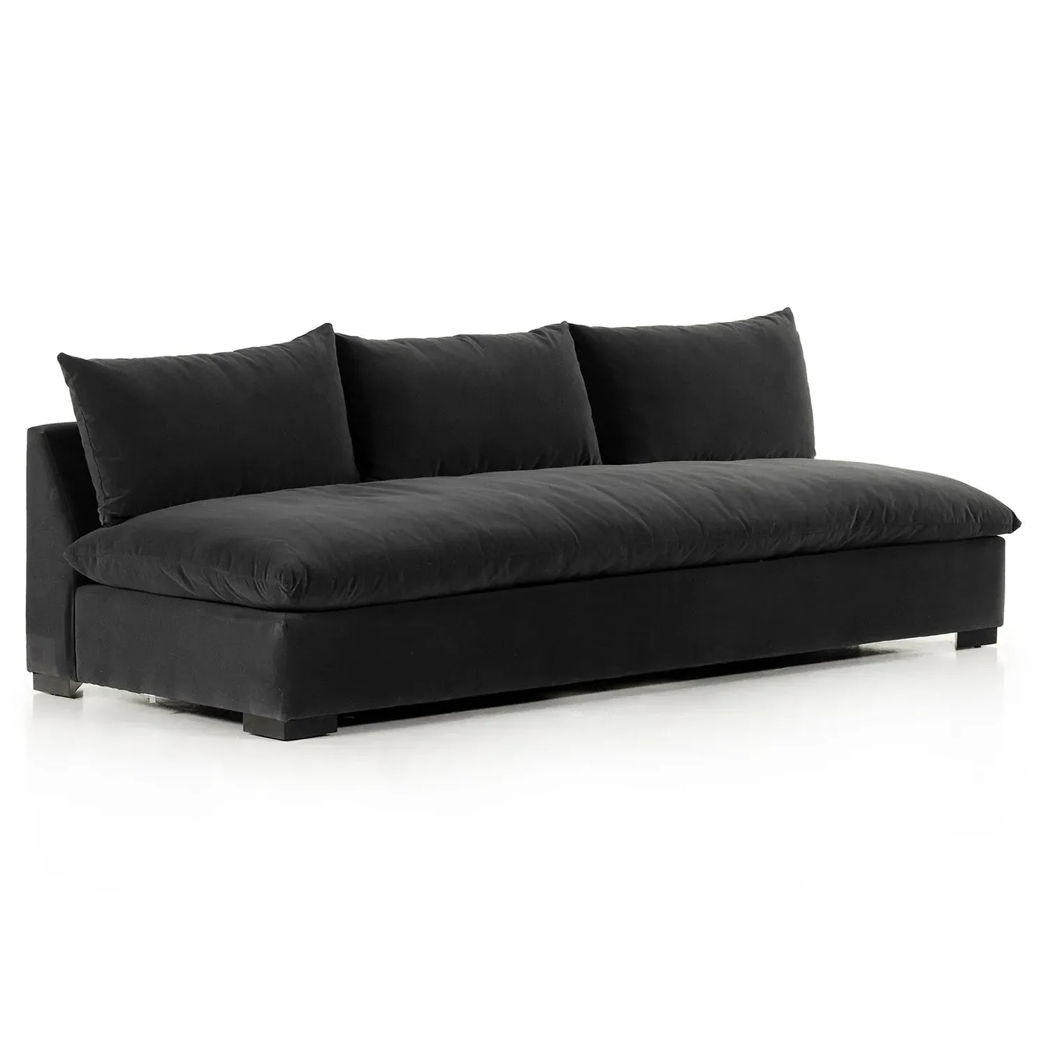 Cee Large Armless Sofa - Charcoal Grey, Performance Fabric