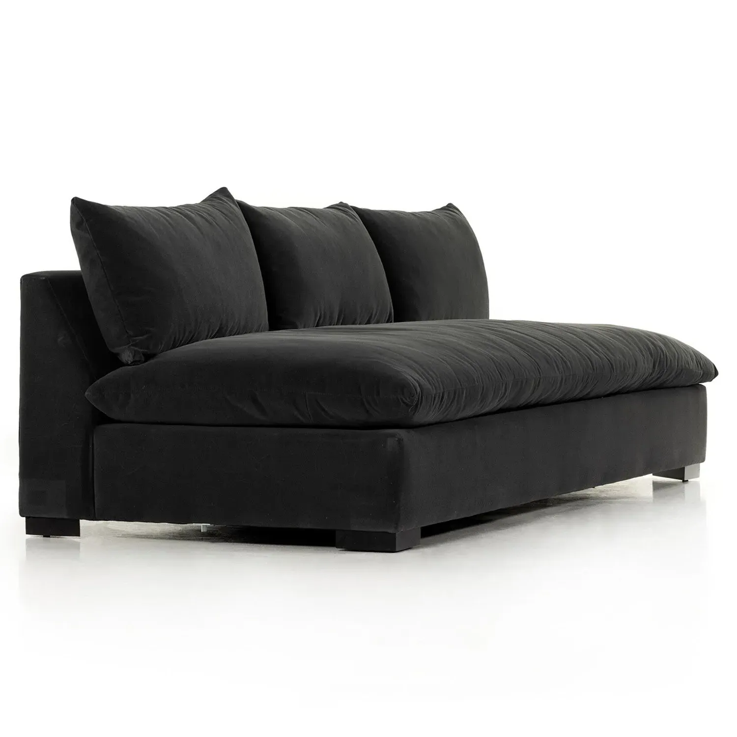 Cee Large Armless Sofa - Charcoal Grey, Performance Fabric