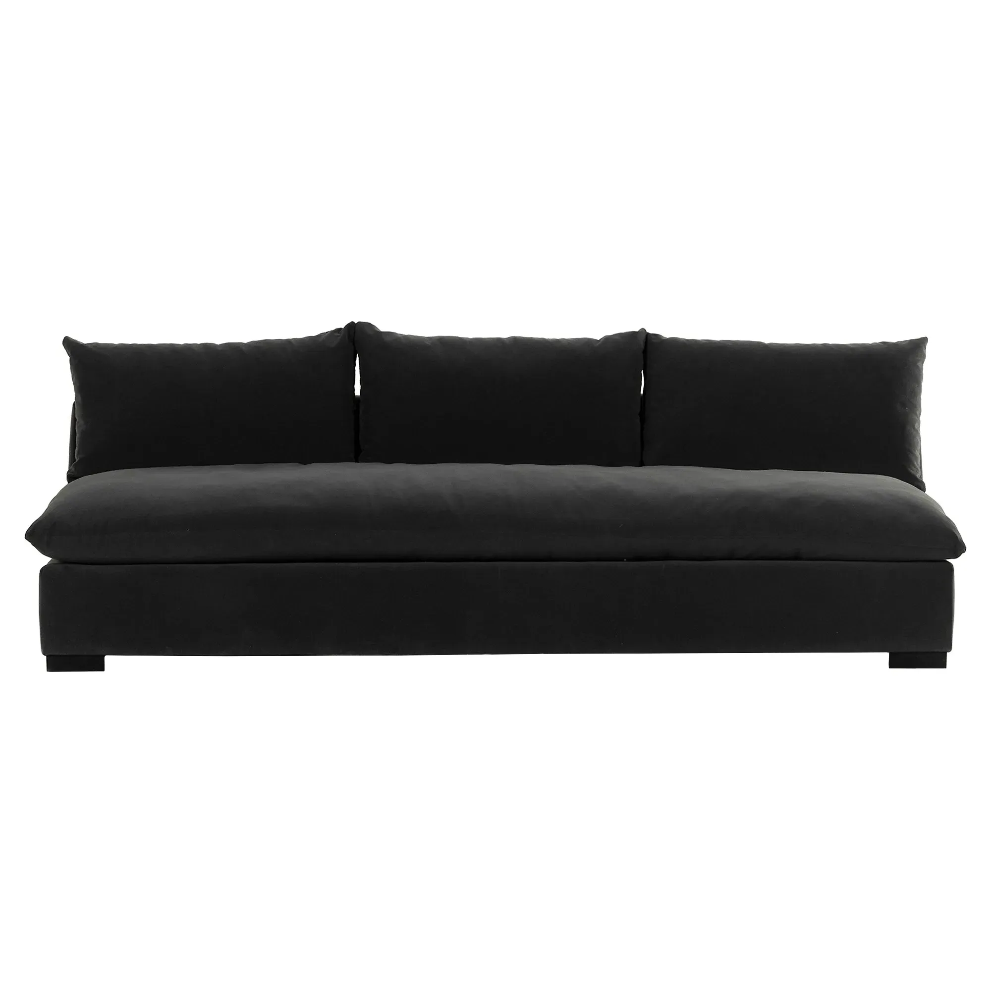 Cee Large Armless Sofa - Charcoal Grey, Performance Fabric