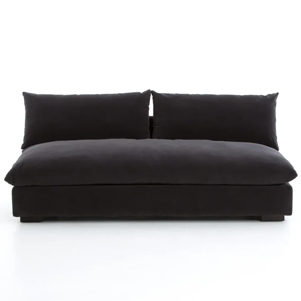 Cee Small Armless Sofa - Charcoal Grey, Performance Fabric image